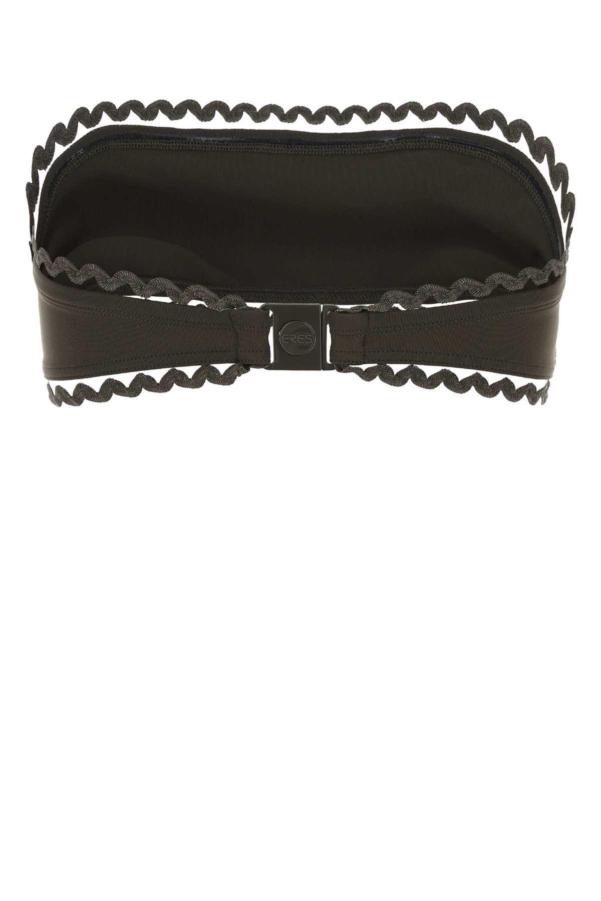 Eres Bandeau Style Bikini Top With Scalloped Edges In Volcan