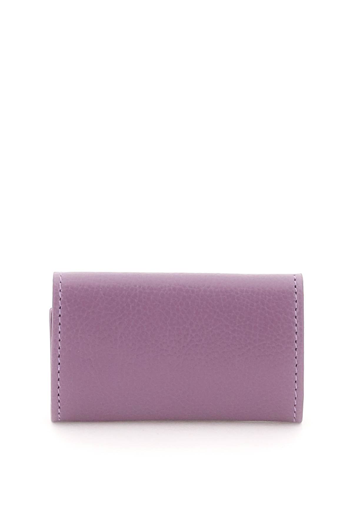 Shop Il Bisonte Leather Key Holder In Glicine (purple)