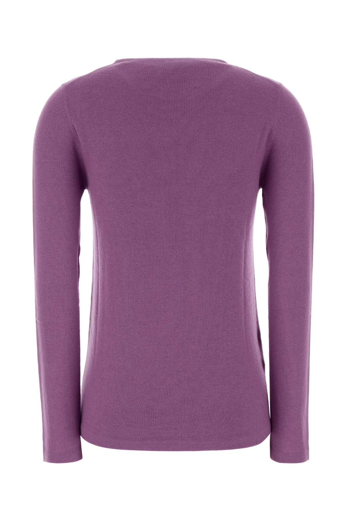 Miu Miu Soft Wool Blend Crew Neck Long Sleeve Sweater In Purple