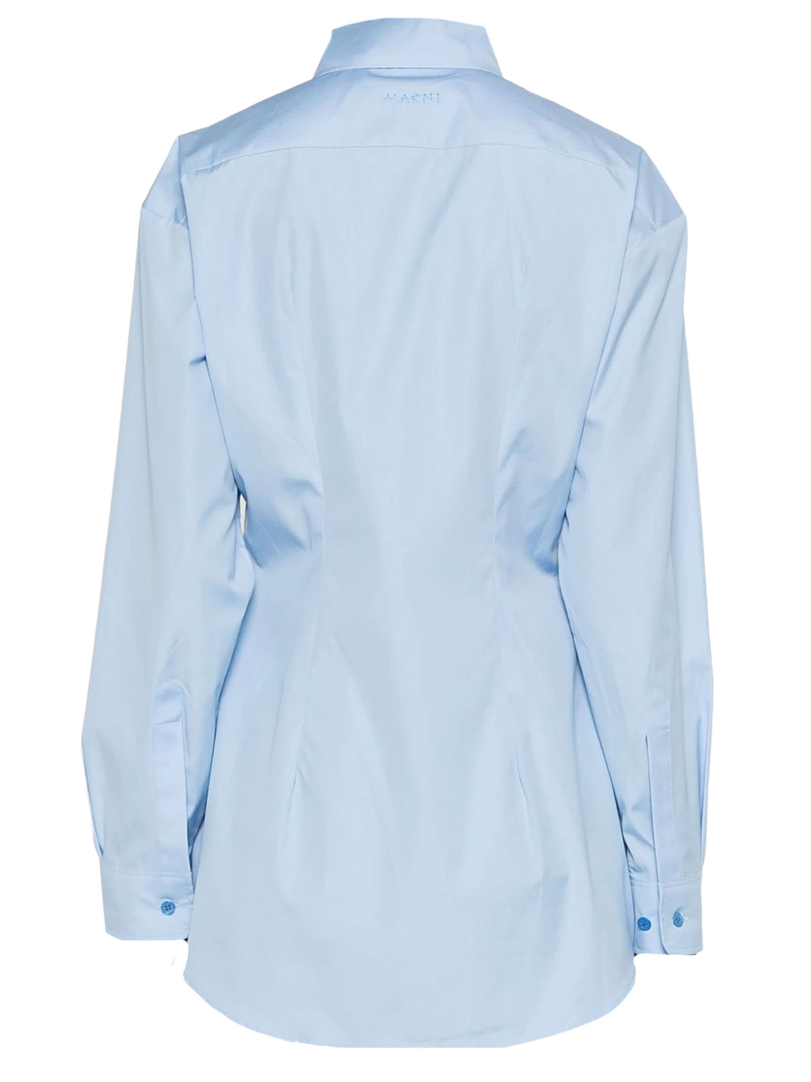 Shop Marni Light Blue Cotton Shirt