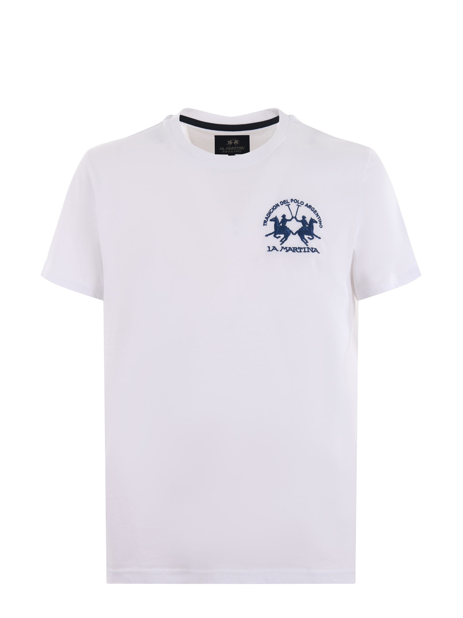 Shop La Martina Cotton T-shirt In White