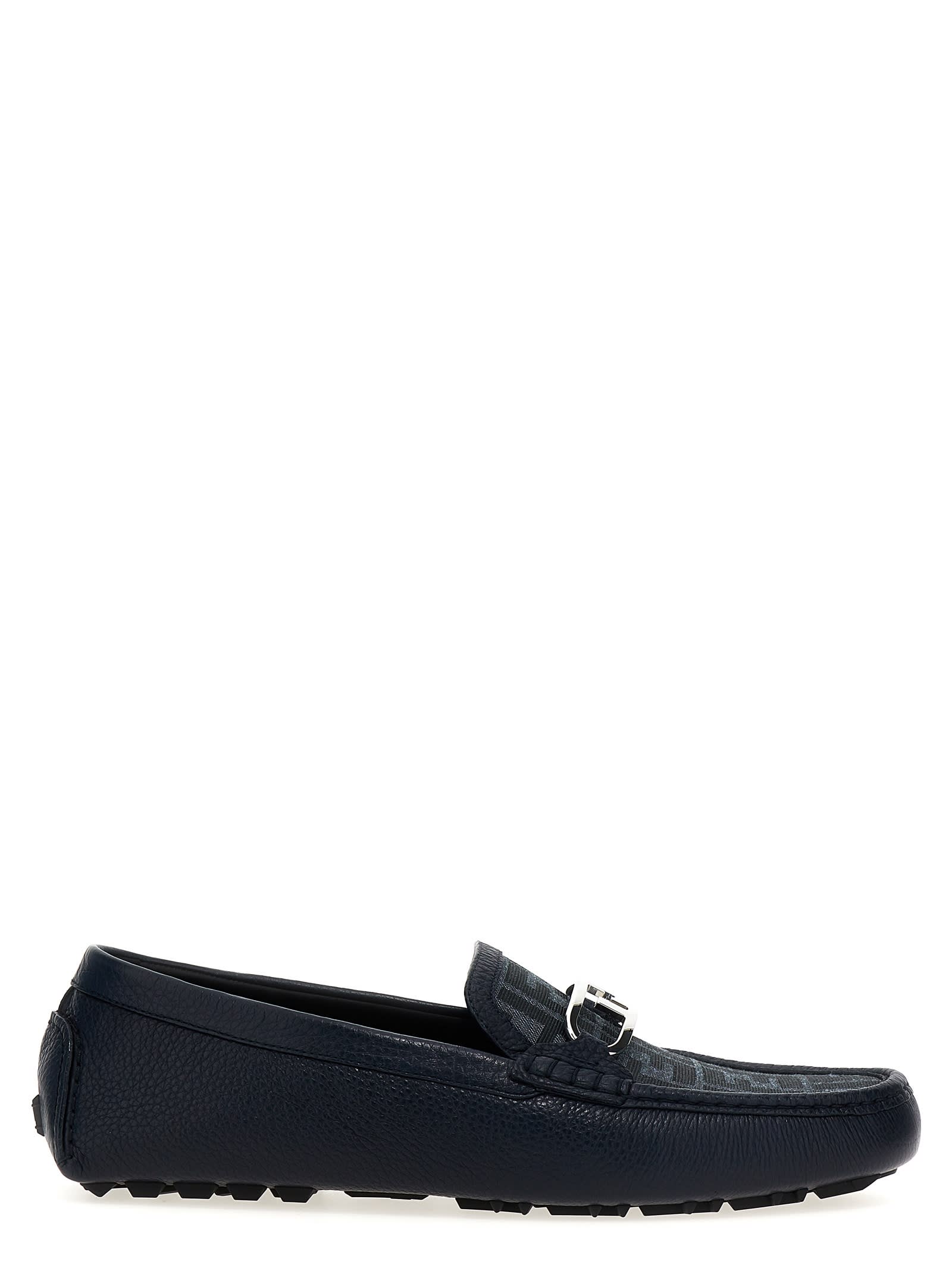 Fendi Driver Olock Loafers In Black