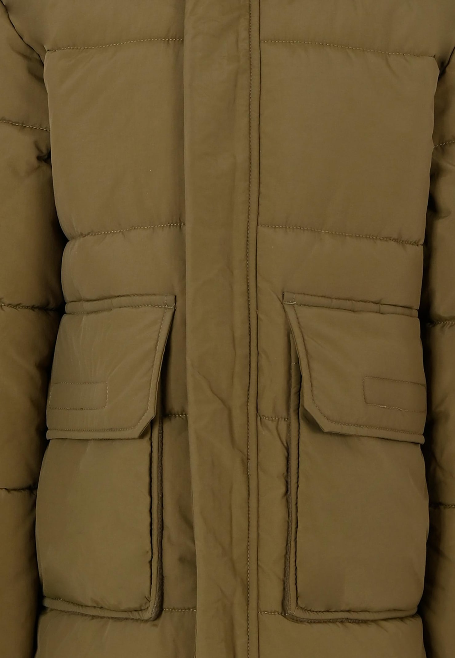 Timberland Green Down Jacket For Boy With Patch In Green