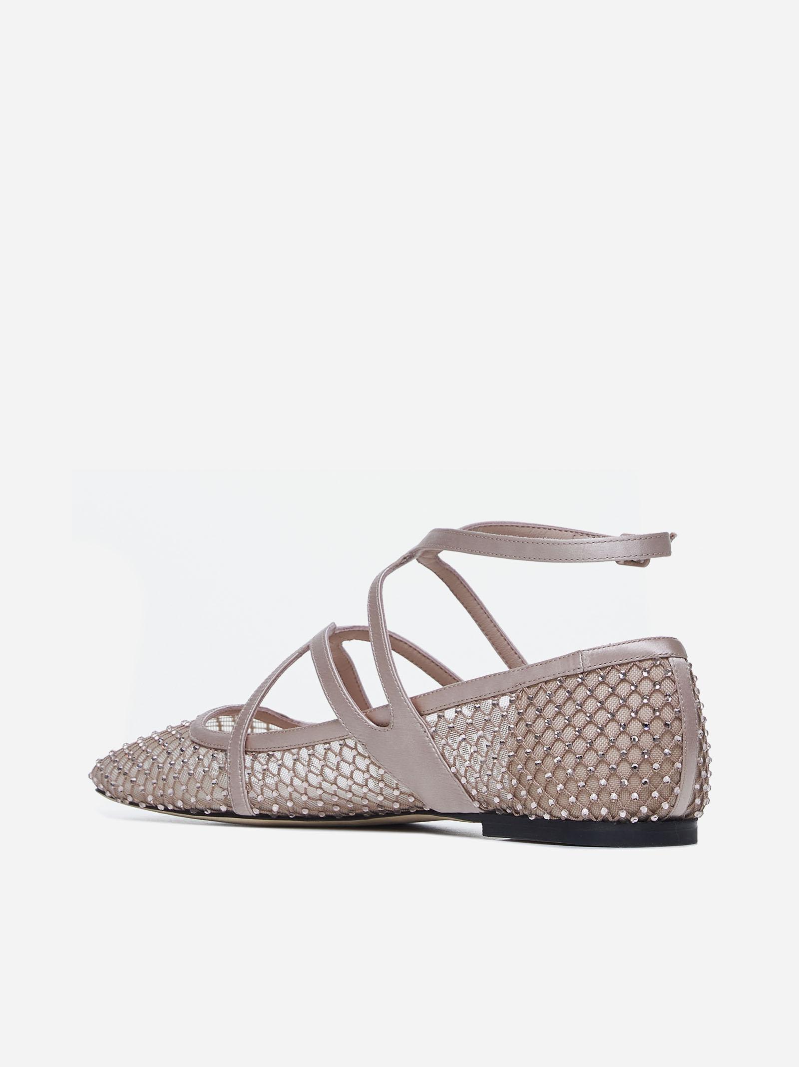 Jimmy Choo Astoria Satin And Mesh Ballet Flats In Yellow