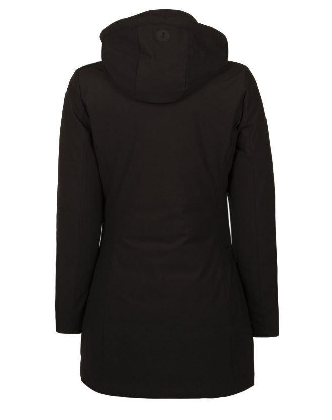 Save The Duck High-collar Hooded Coat In Black