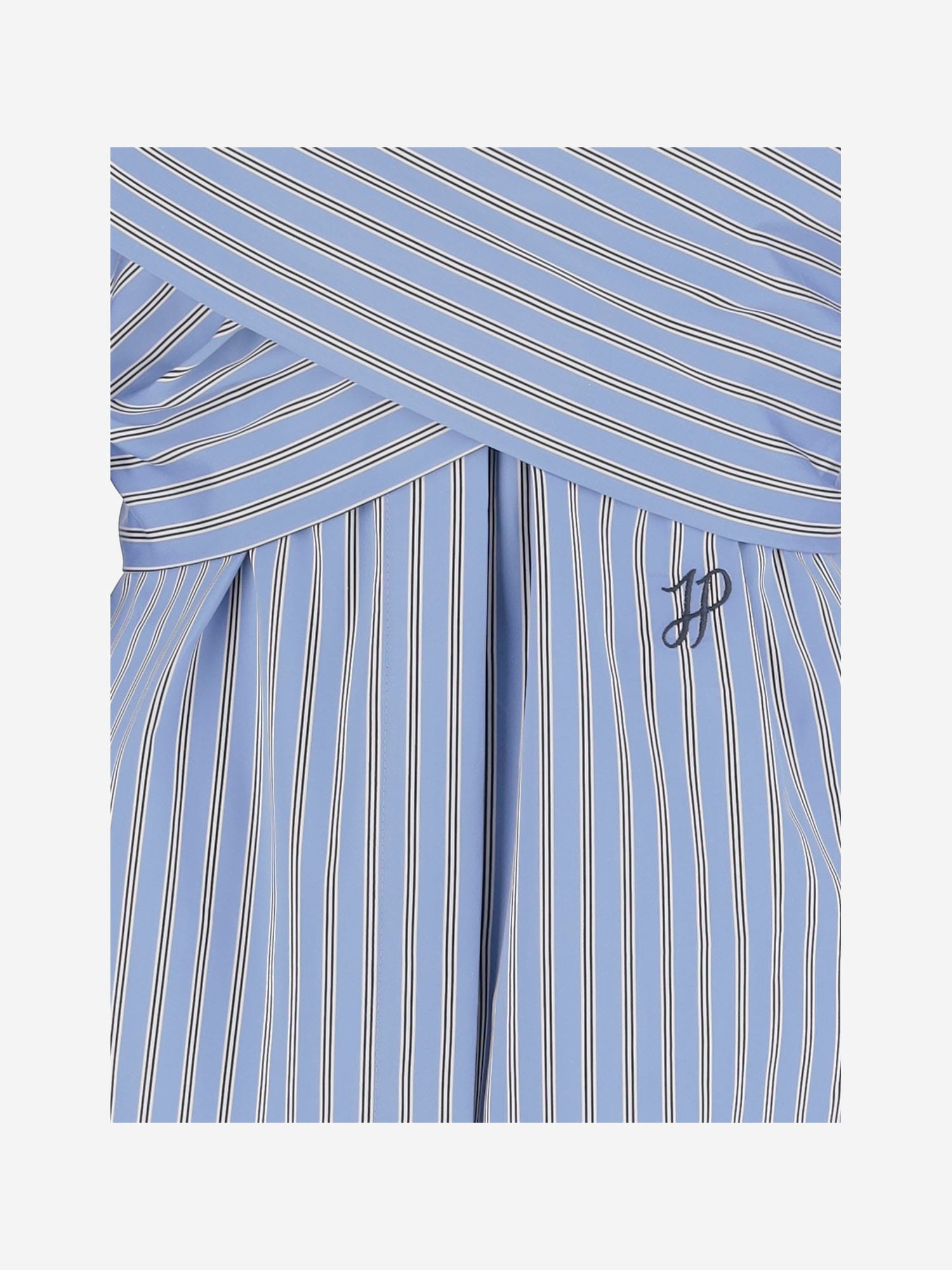 Patou Crossbanded Bluse In Recycled Nylon In Light Blue