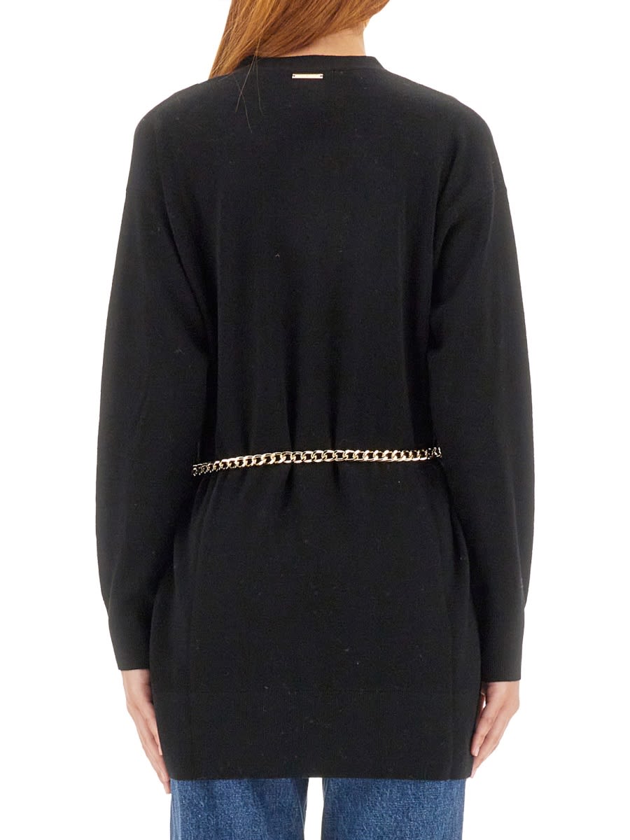 Shop Michael Kors Belted Cardigan In Black