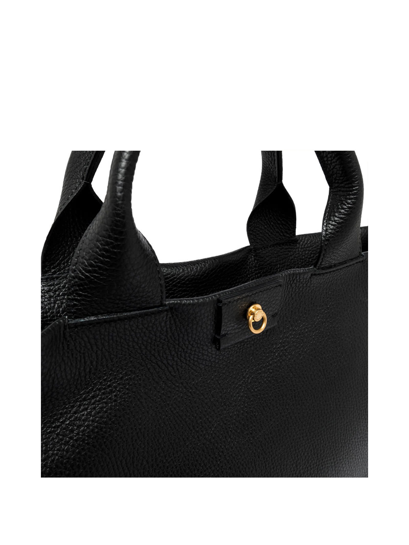Shop Gianni Chiarini Black Armonia Shoulder Bag With Double Handle In Nero