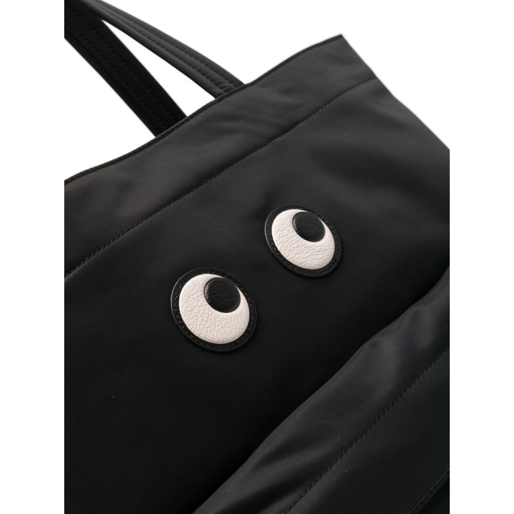 Anya Hindmarch Women Black Nylon Eyes Shopping Bag