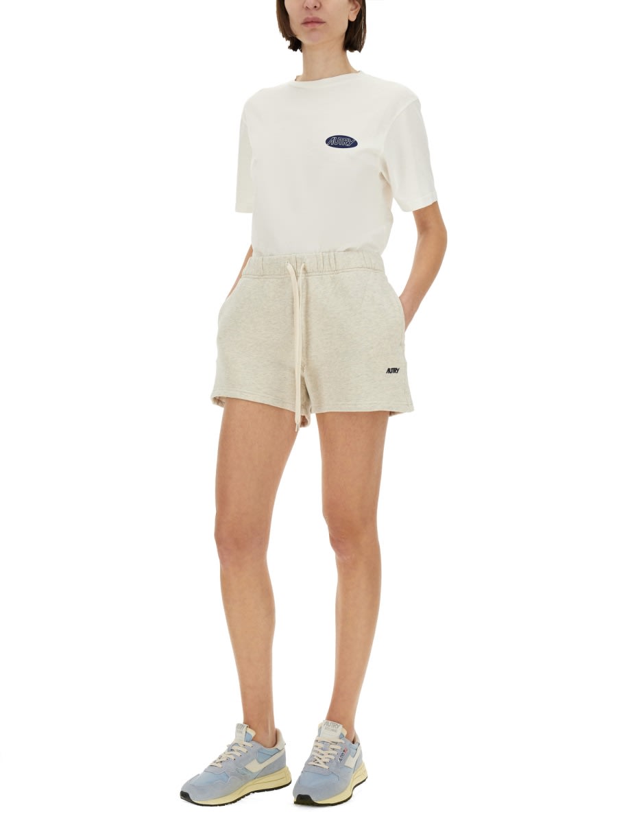 Shop Autry Sweatshirt Shorts In Latte