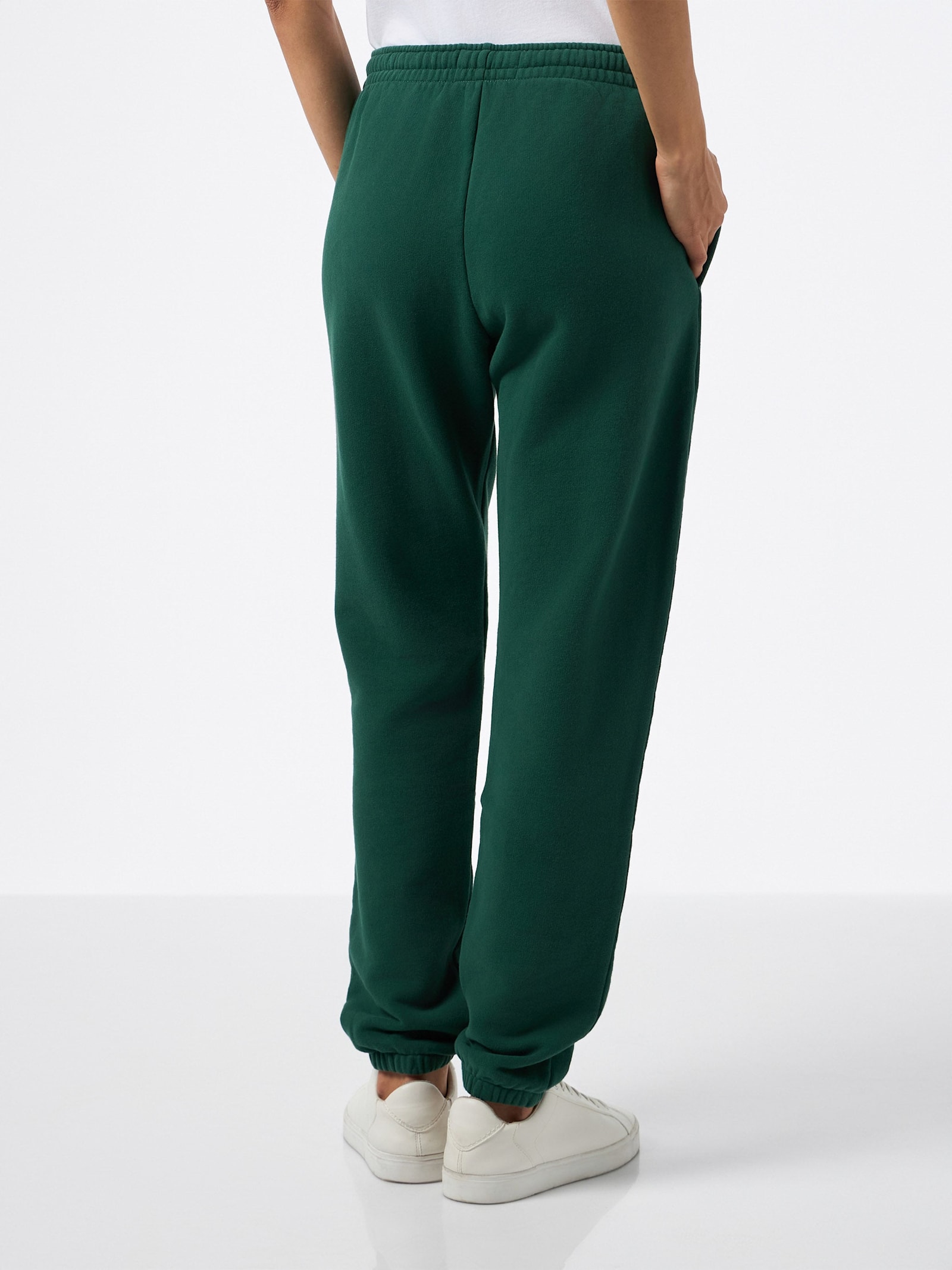Mc2 Saint Barth Woman British Green Cotton Fleece Jogger Pants Odalys In Green