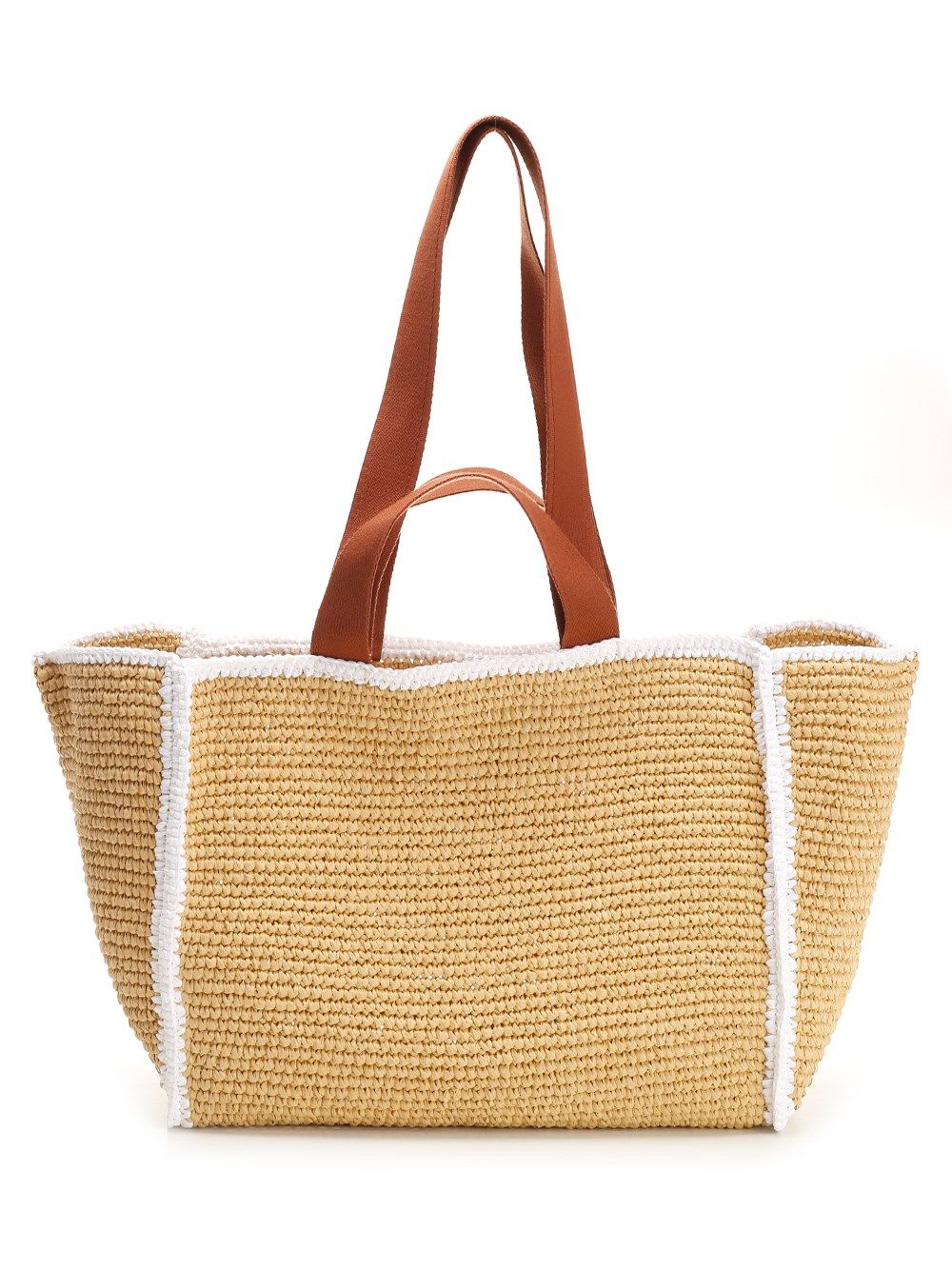 Shop Marni Sillo Handbag In Natural/white/rust