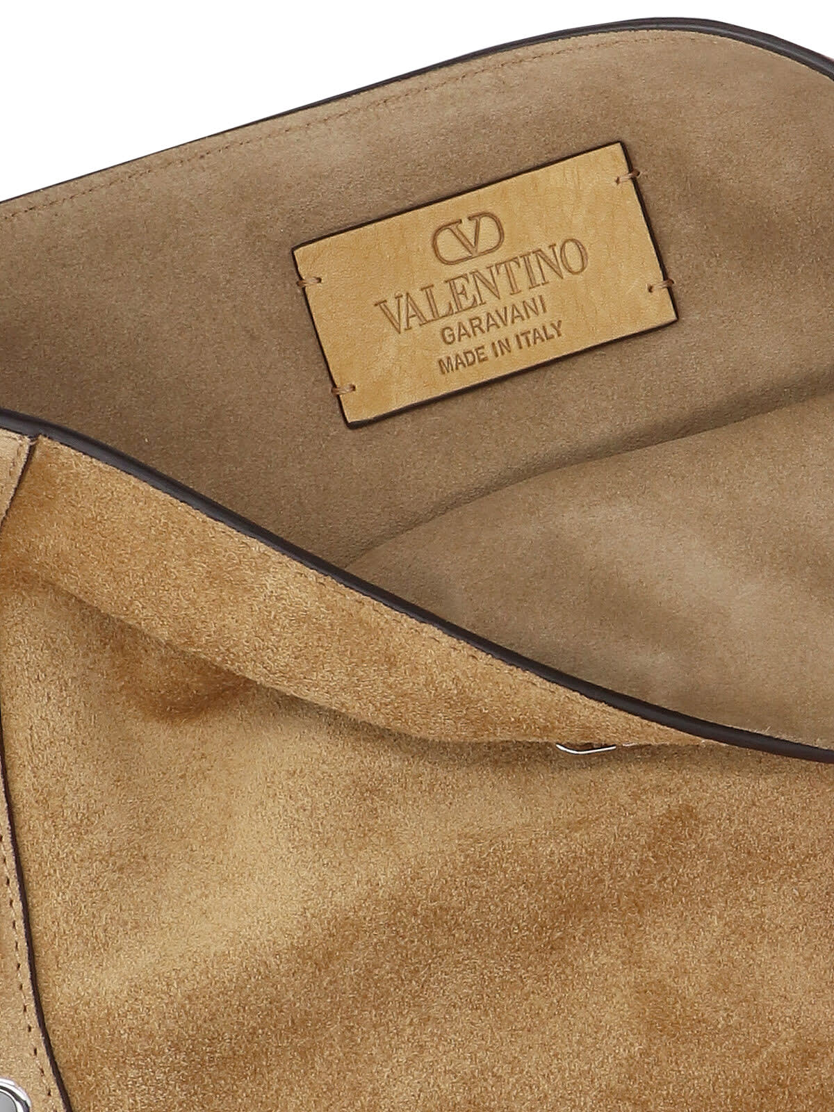 Valentino Nellcote Fringe Studded Suede Crossbody Bag In Sand