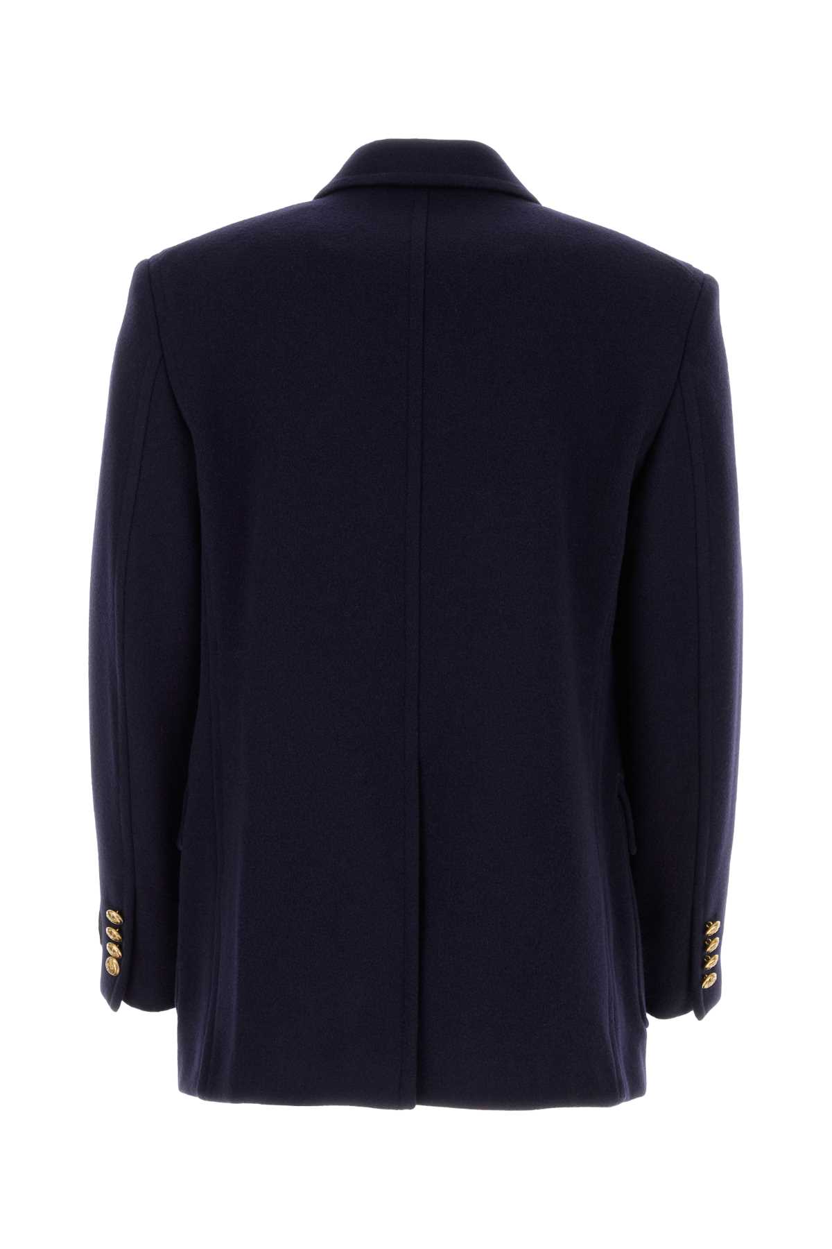 Gucci Navy Blue Wool Coat In Bracknell