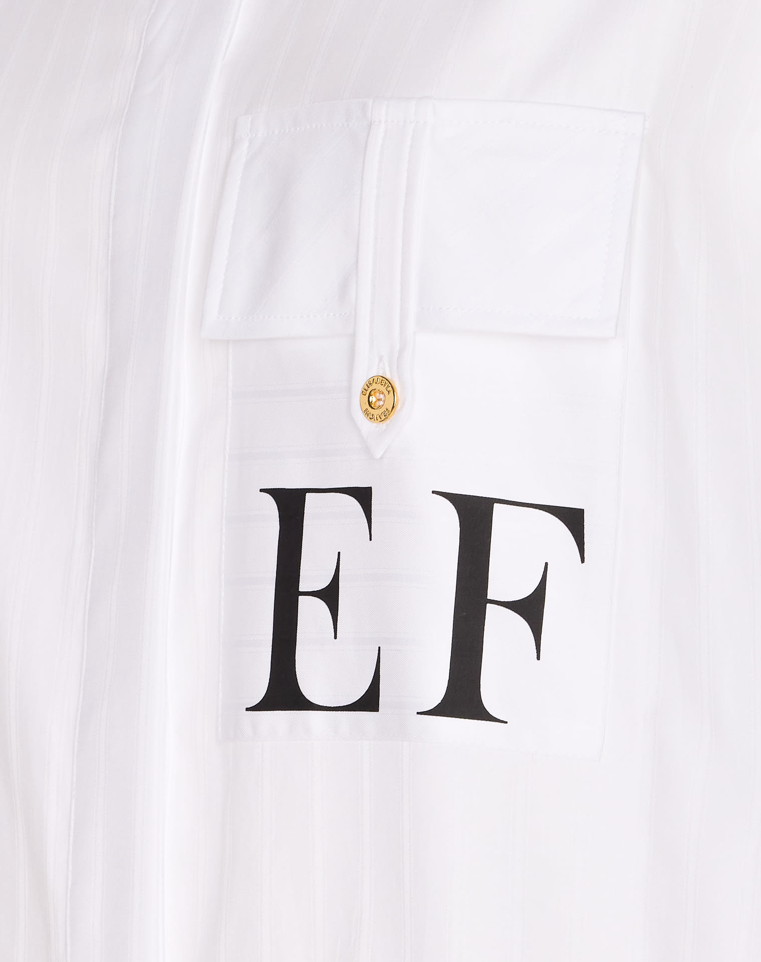 Elisabetta Franchi White Striped Cotton Poplin Shirt In White