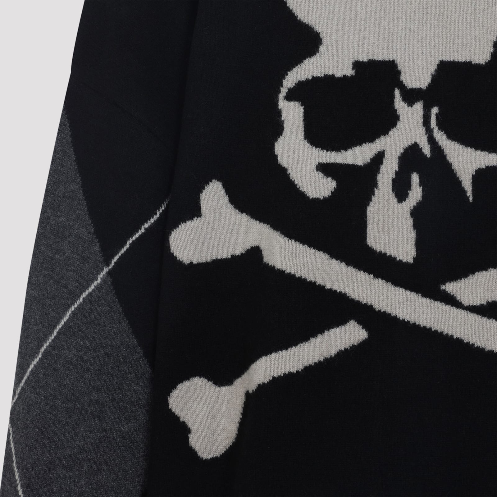 Mastermind Japan Cashmere Cardigan With V-neckline And Skull Motif In Black