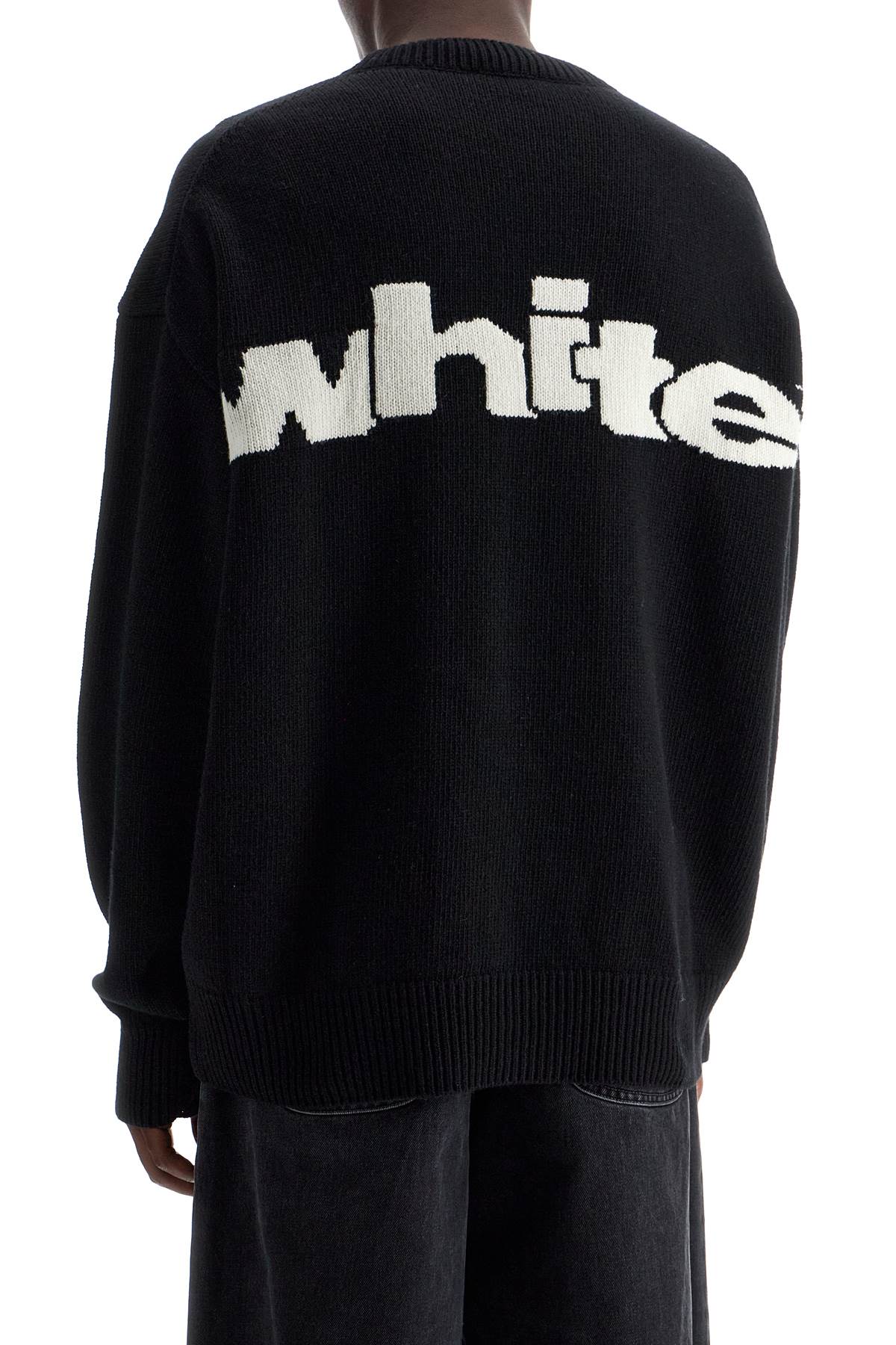 Shop Off-white Oversized Sweater In Black - Cream (black)