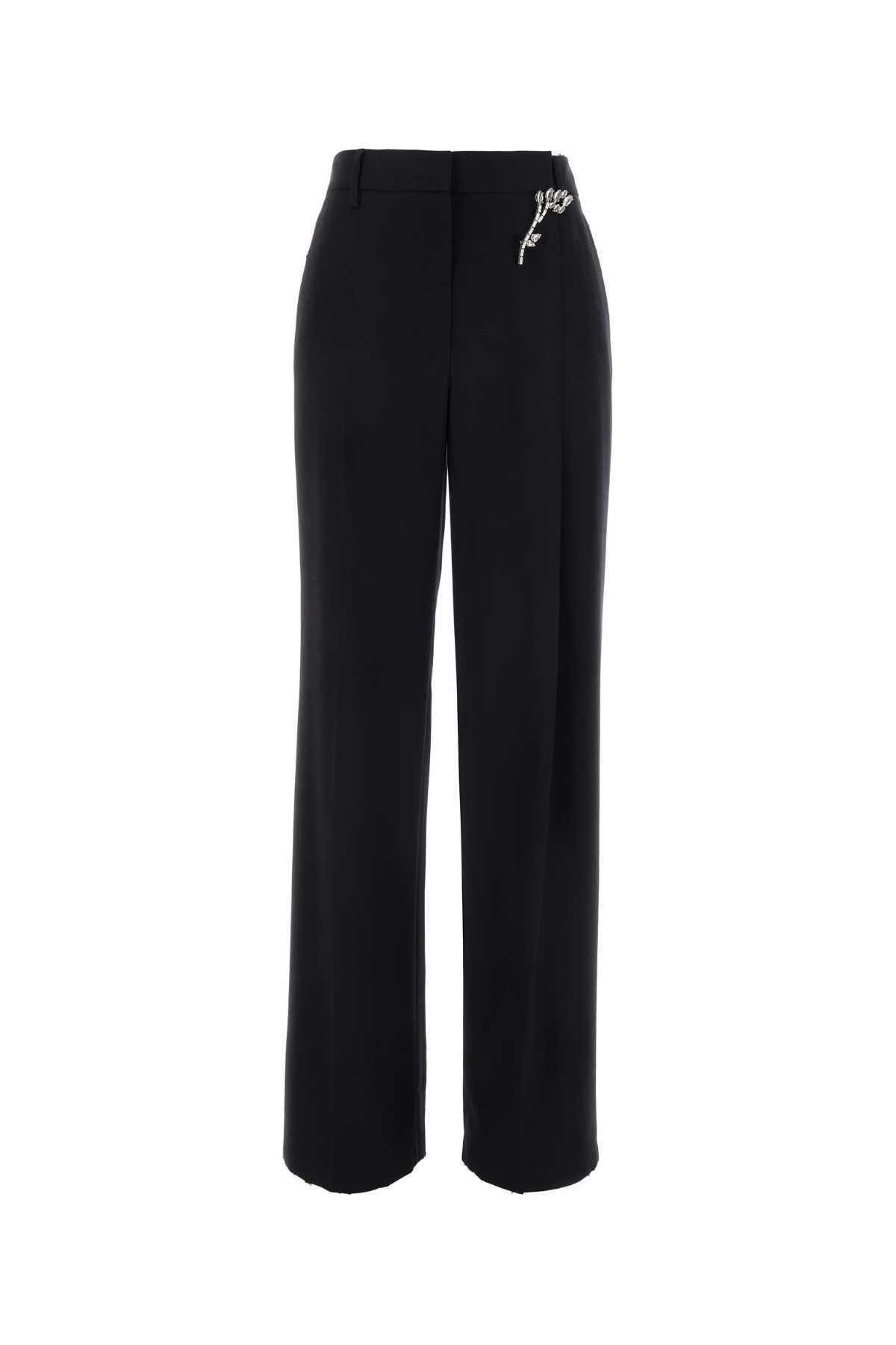 Shop Prada Black Gabardine Pant In Bleu