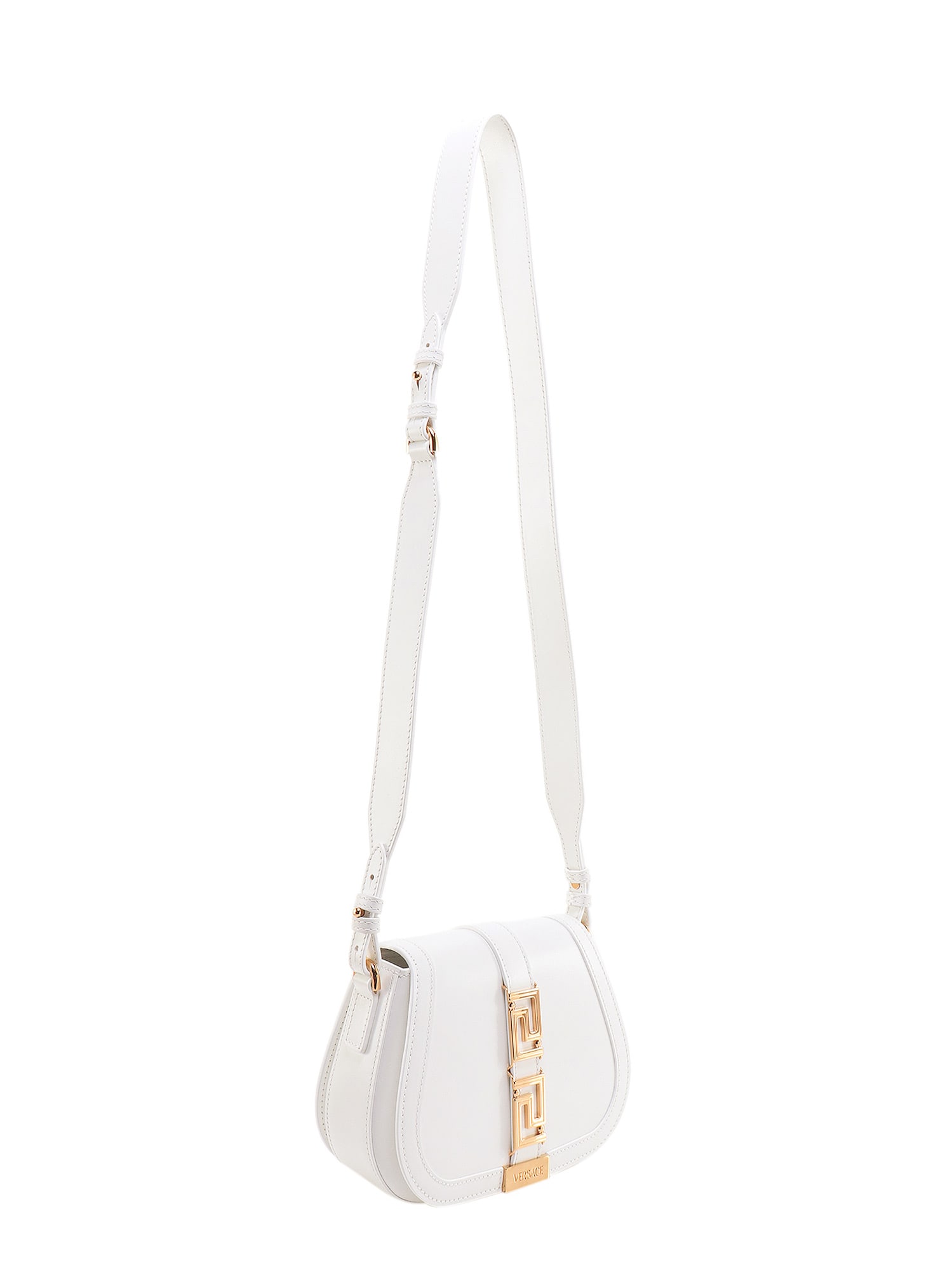 Shop Versace Greca Goddess Shoulder Bag In Bianco