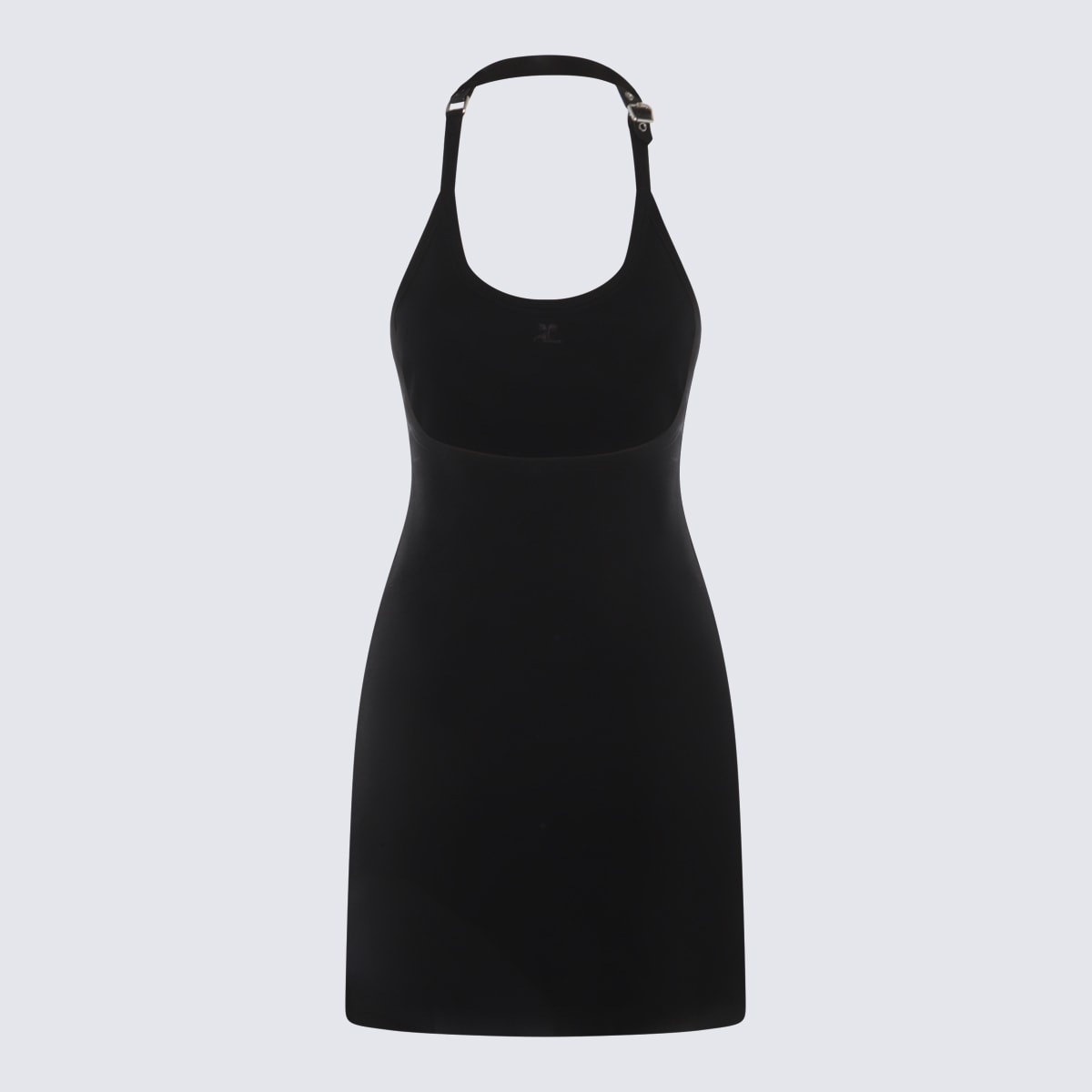 Shop Courrèges Black Cotton Mini Dress