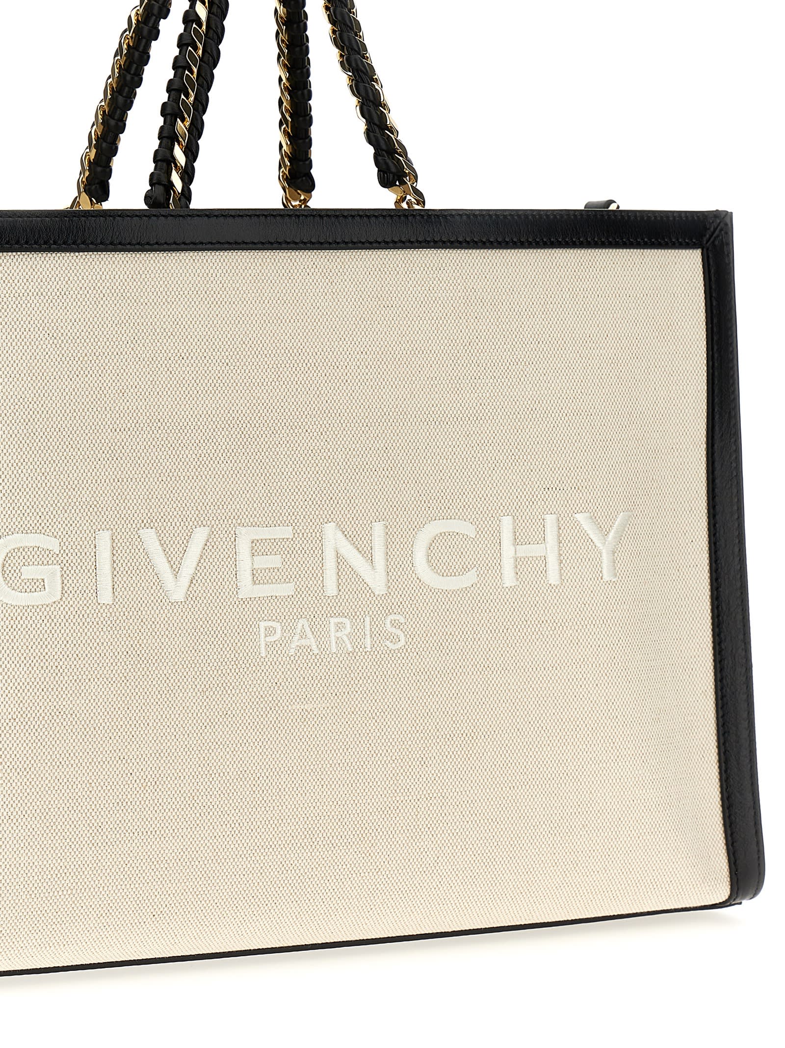 Shop Givenchy Medium G Tote Shopping Bag In White/black