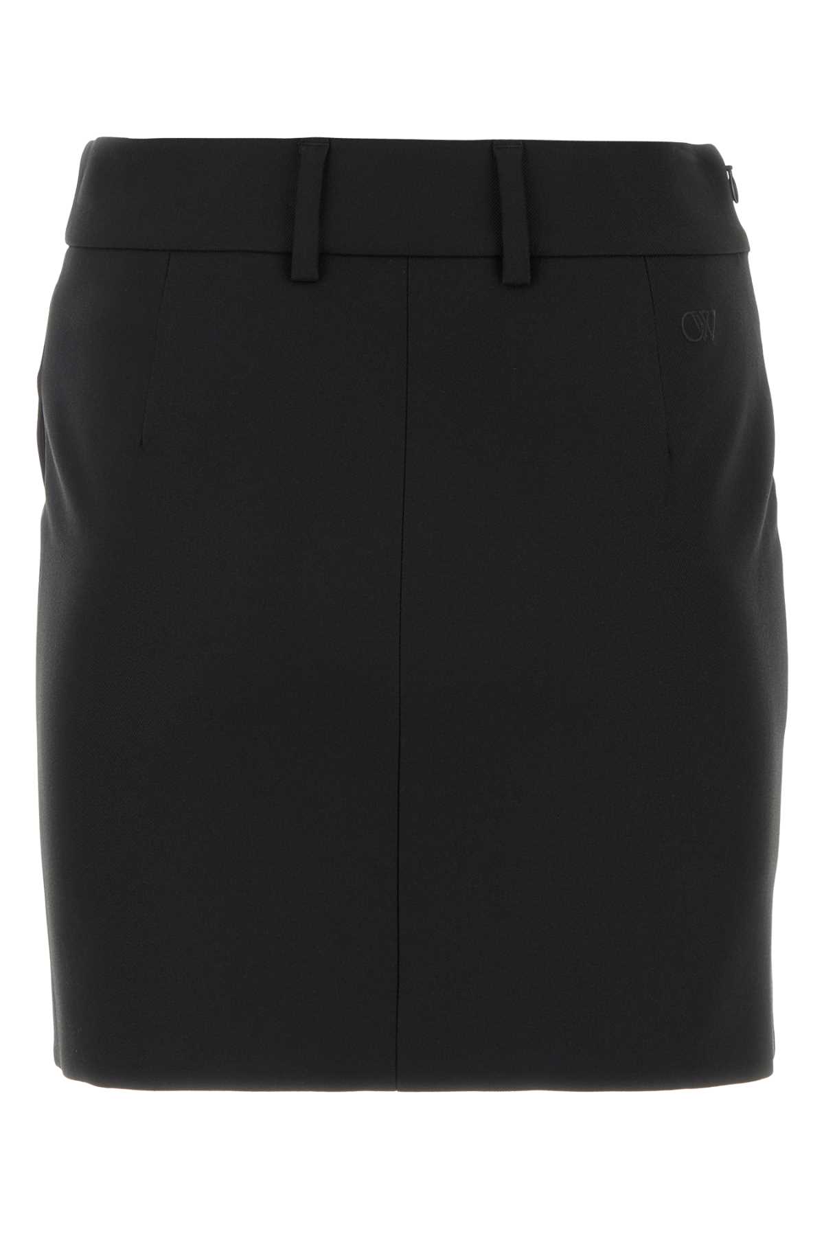 Shop Off-white Black Drill Mini Skirt In Blackblac