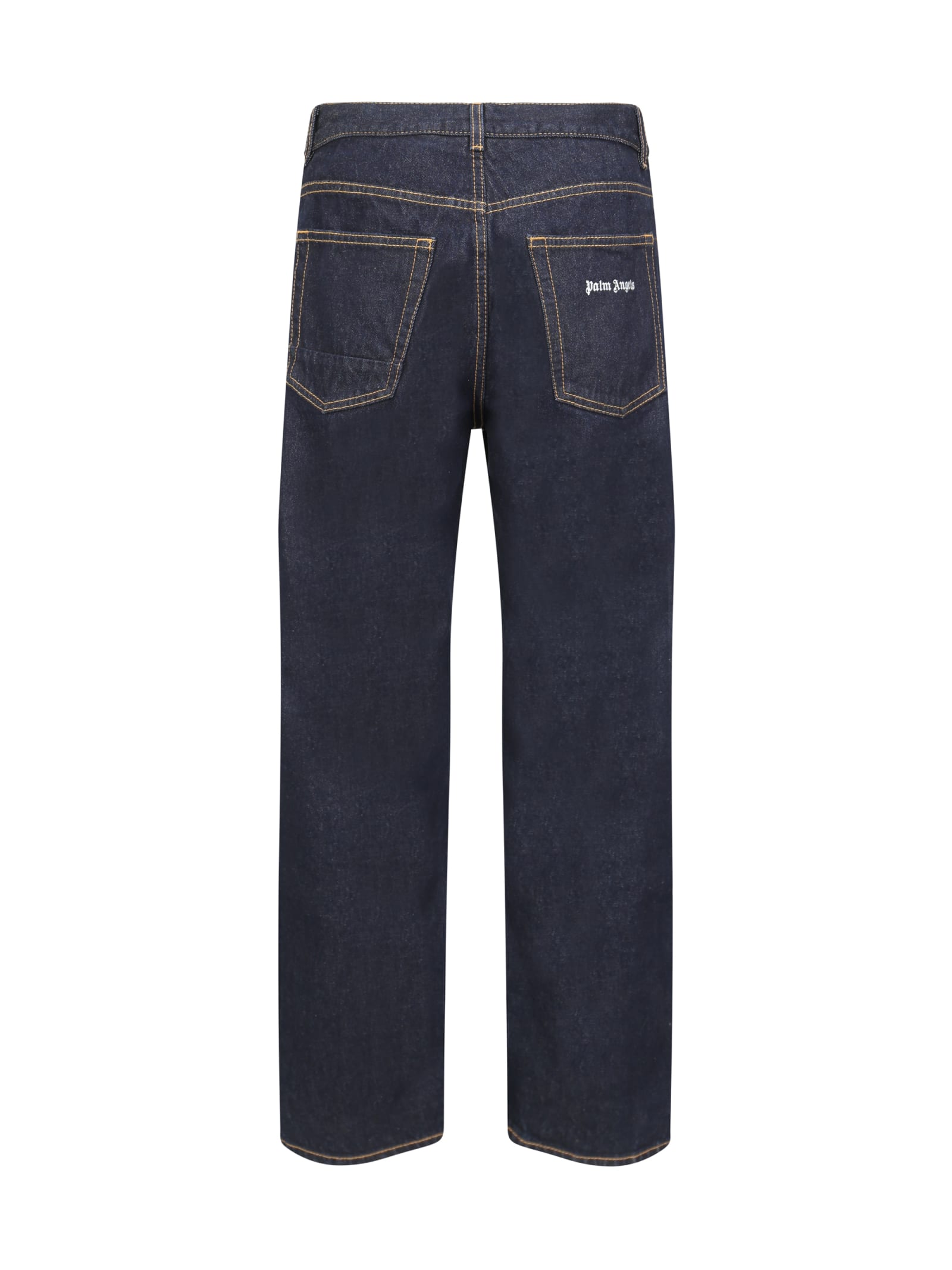 Shop Palm Angels Jeans In Navy Blue