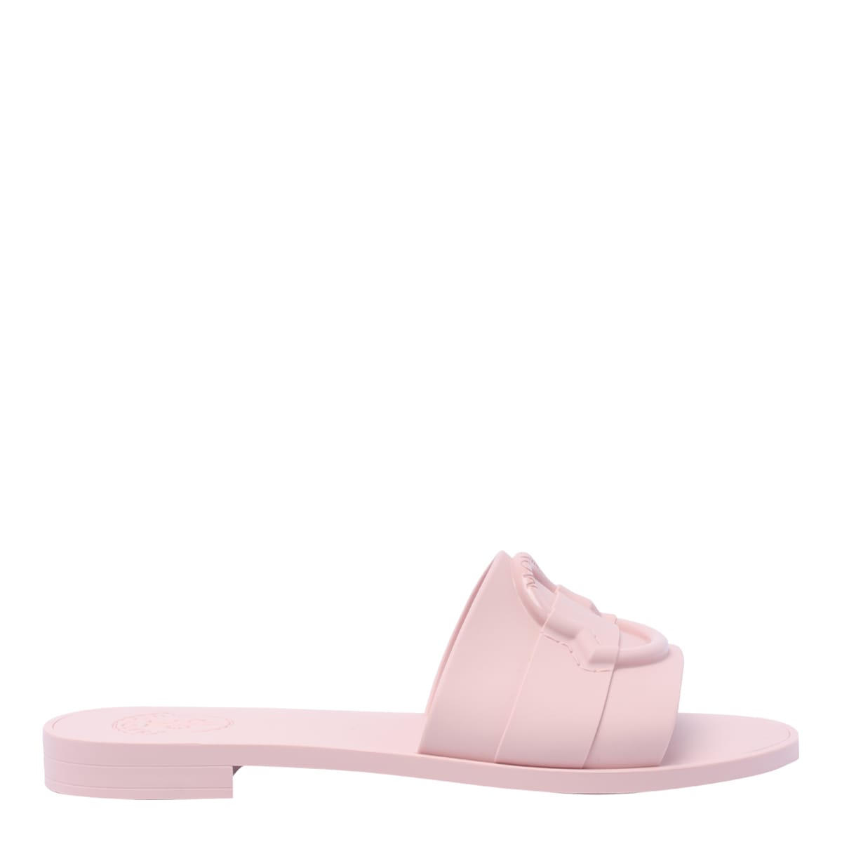 Shop Moncler Slide Sandals In Pink