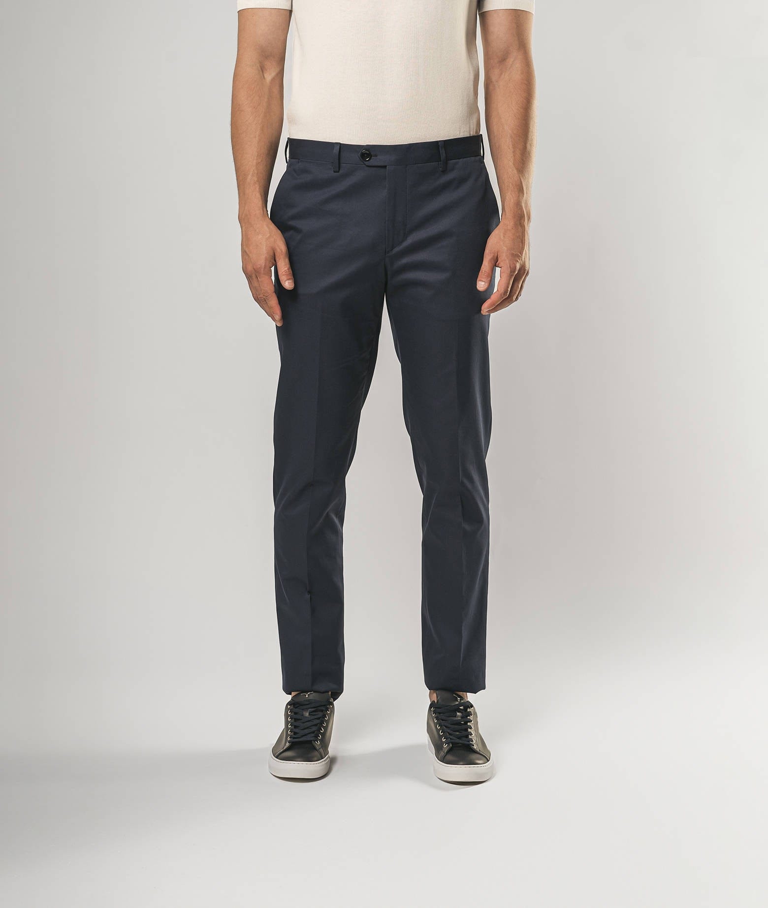 Shop Larusmiani Velvet Trousers Howard Pants In Navy