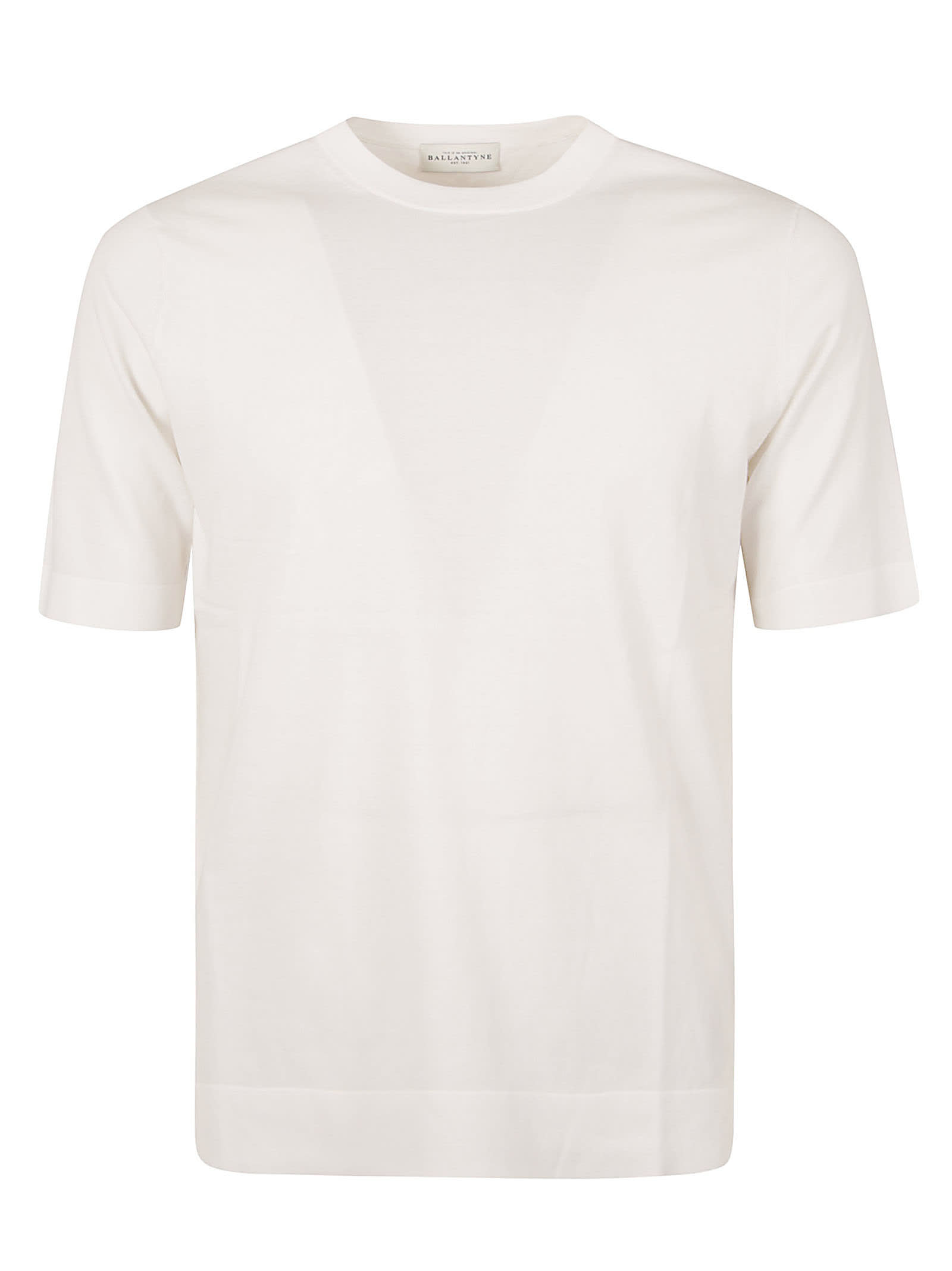 Shop Ballantyne Round Neck T-shirt In Optic White