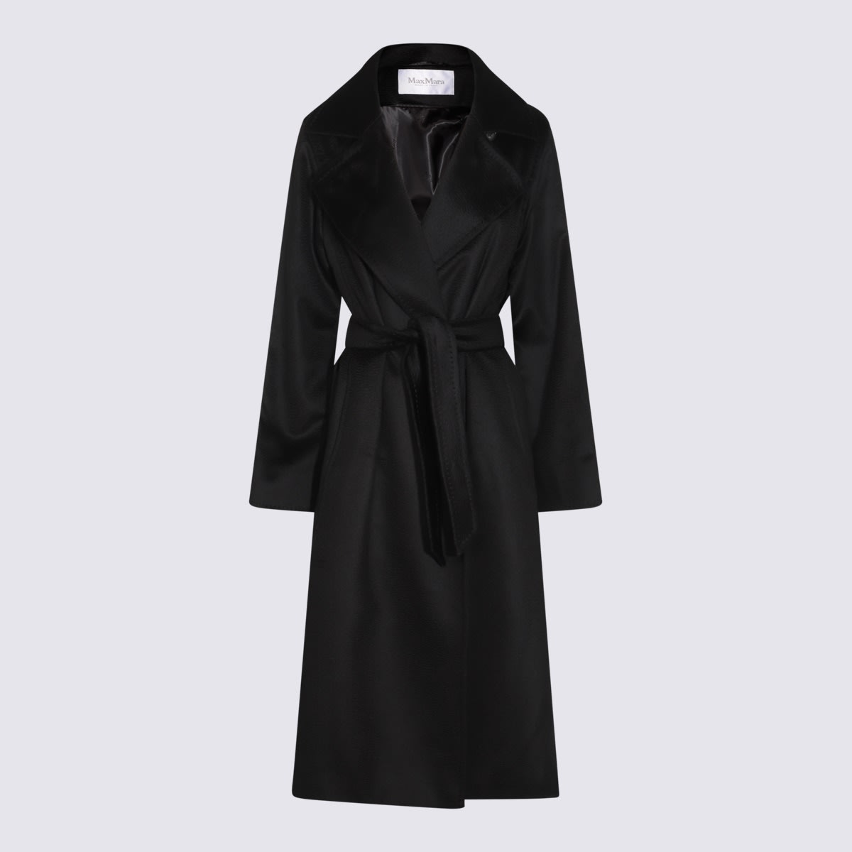 Max Mara Black Wool Manuela Coat In Black