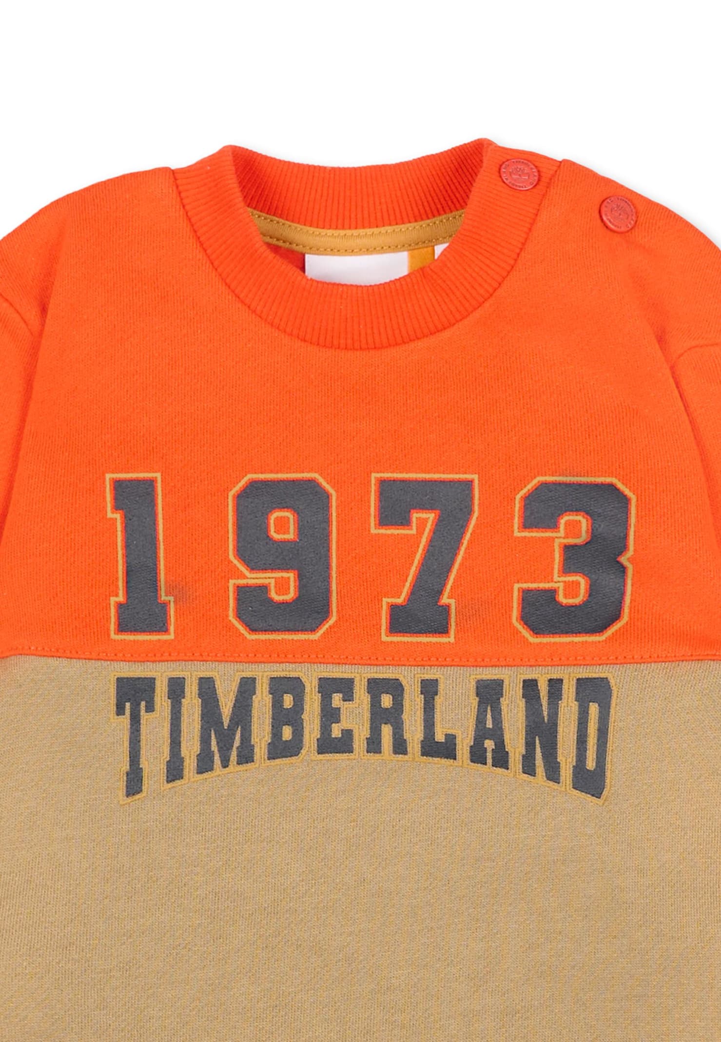 Timberland Red Sweatshirt For Baby Boy With Logo In Orange