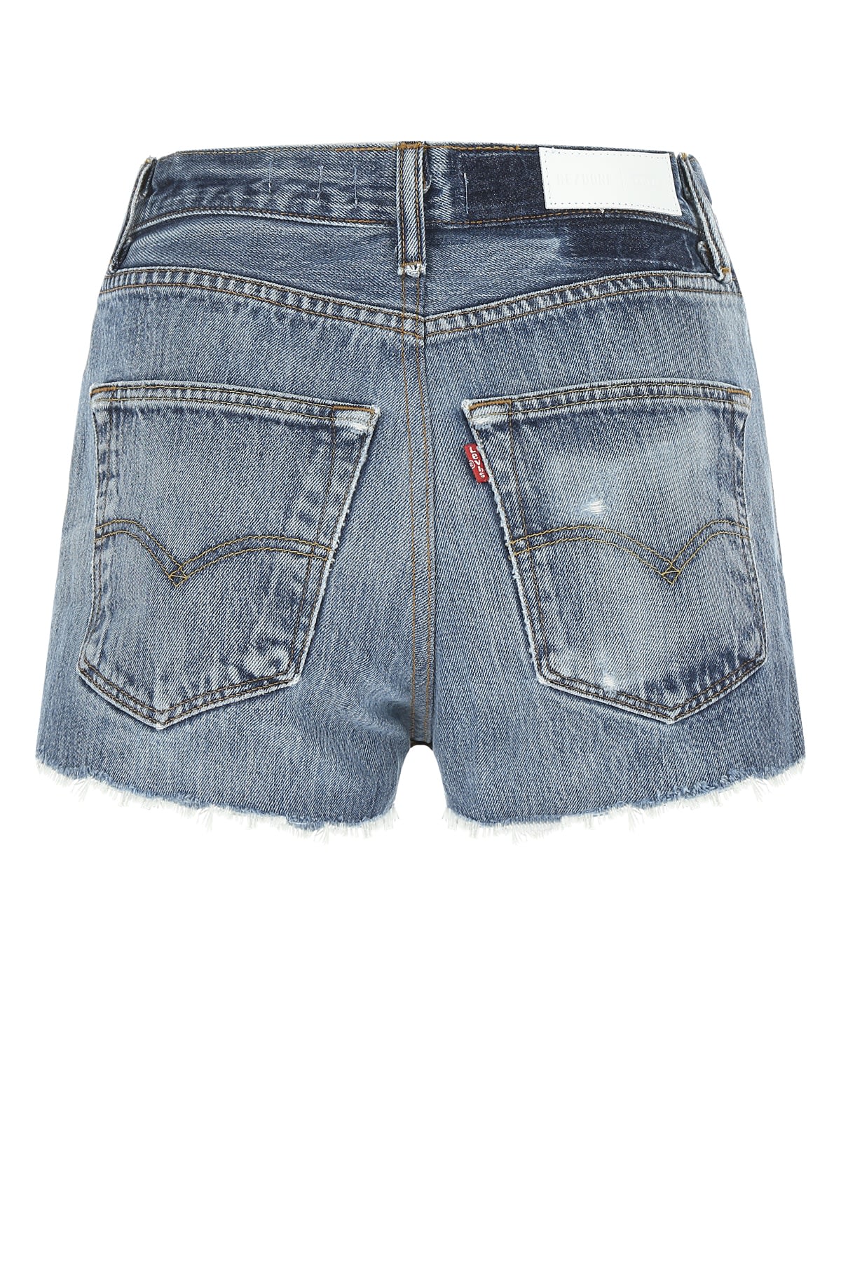 Shop Re/done Shorts In Indigo