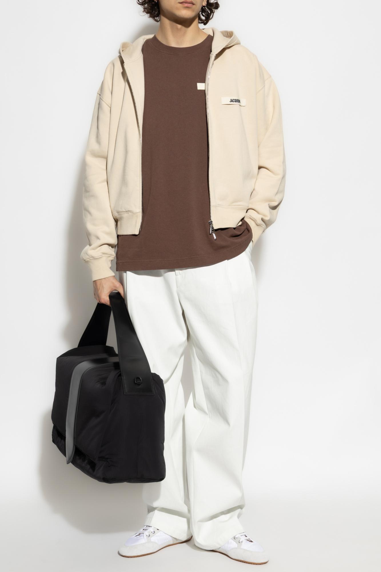 Jacquemus Gros Grain Cotton Crew-neck T-shirt In Brown