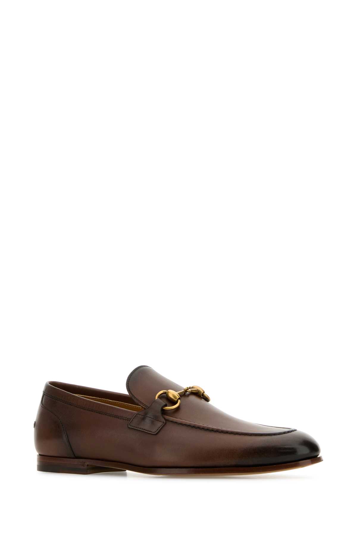 Shop Gucci Two-tone Leather Loafers In Fondente