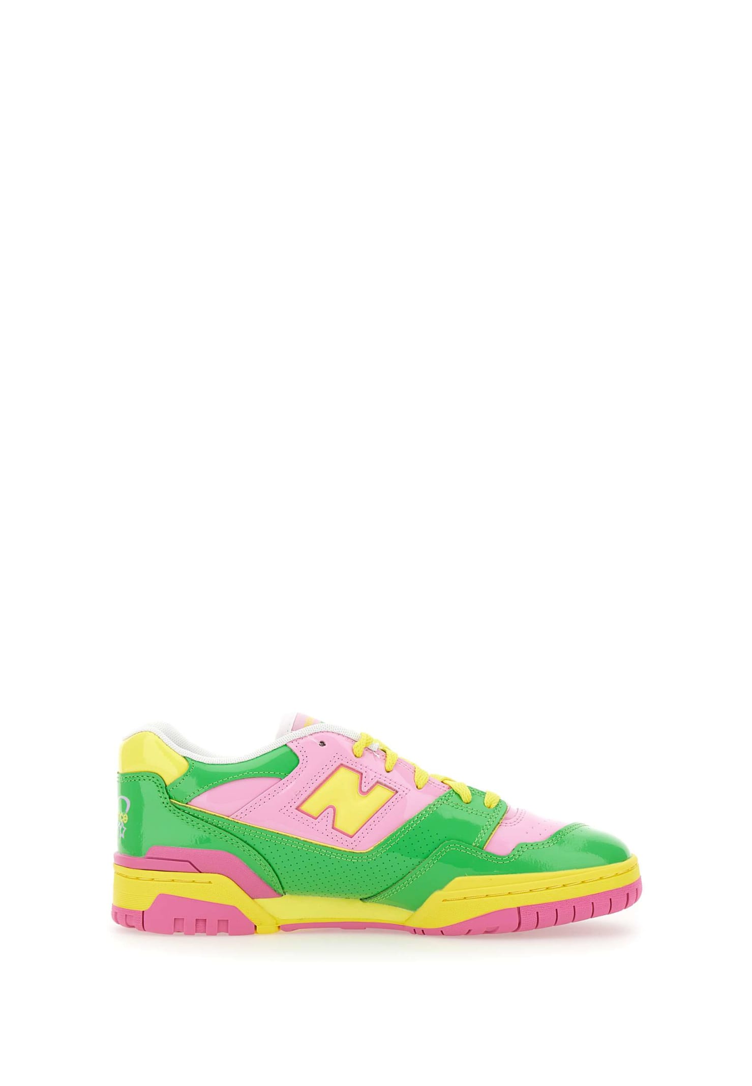 Shop New Balance Bb550 Sneakers In Pink-green-lime
