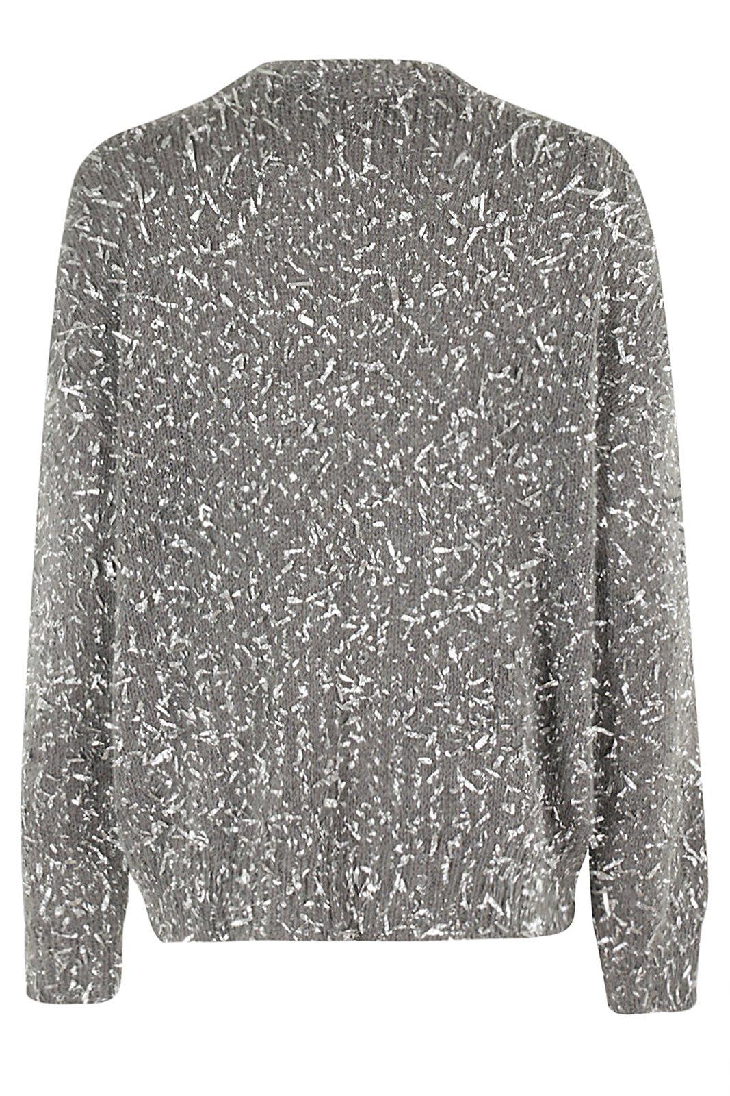 Shop Msgm Frayed-effect Drop Shoulder Jumper