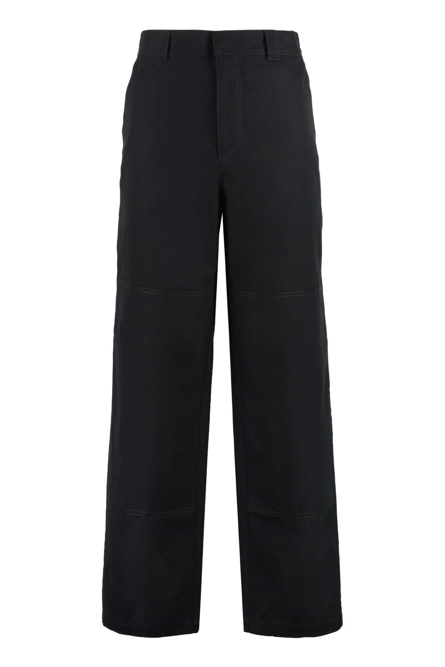Shop Off-white Cotton Cargo-trousers In Black