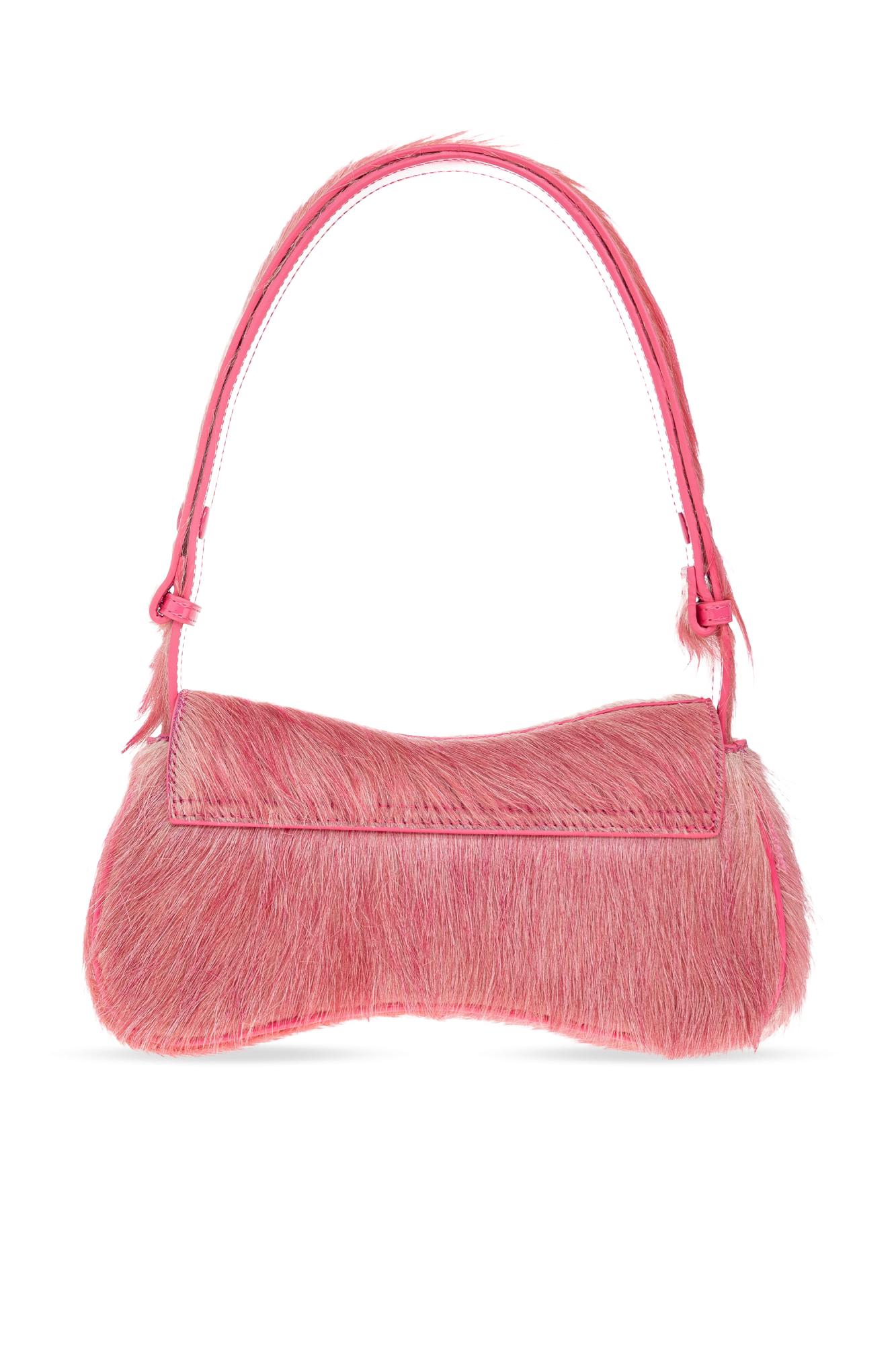 Diesel Play-clutch In Coloured Hairy Leather In Pink