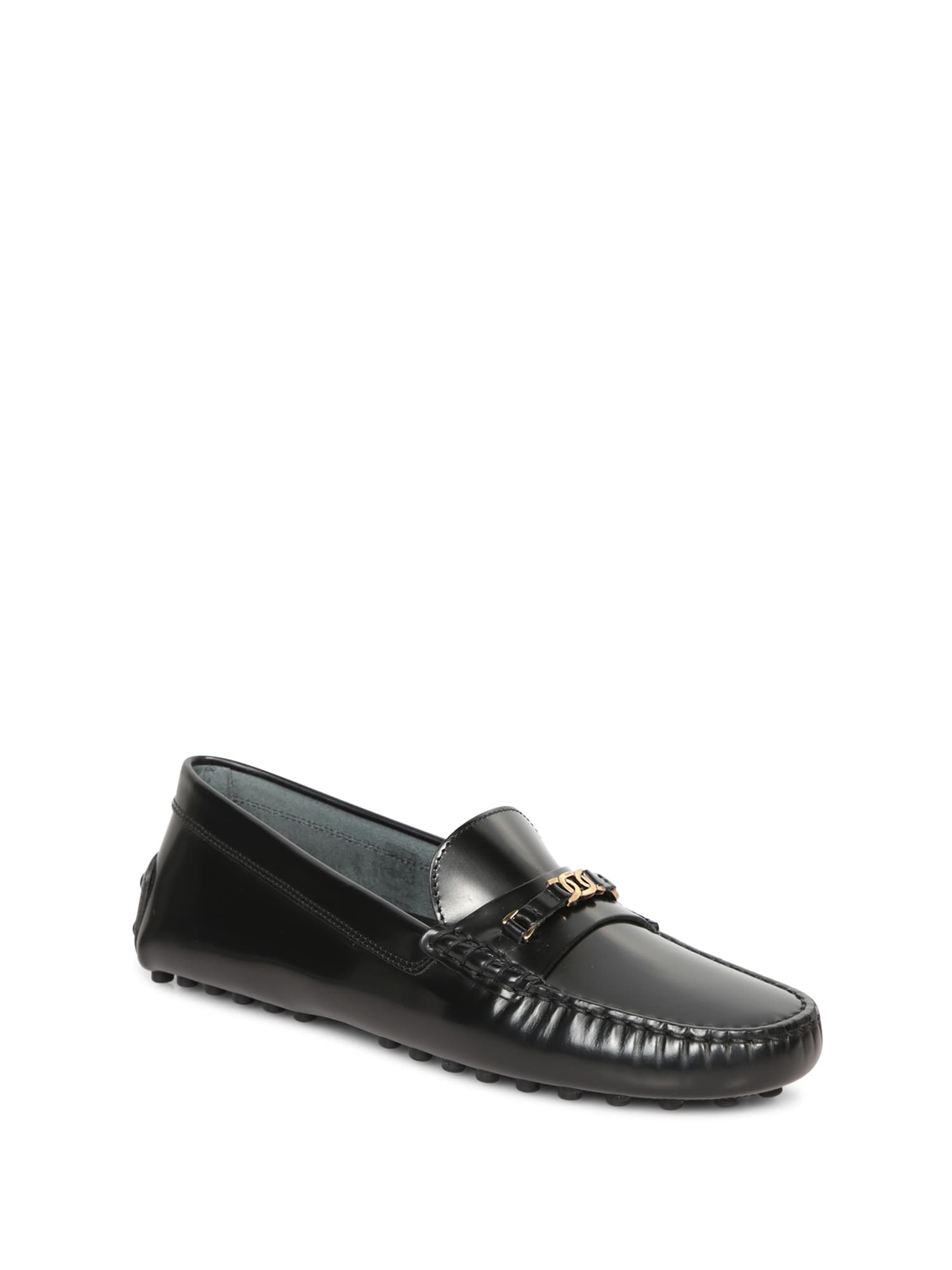 Shop Tod's Black Micro Chain Loafers