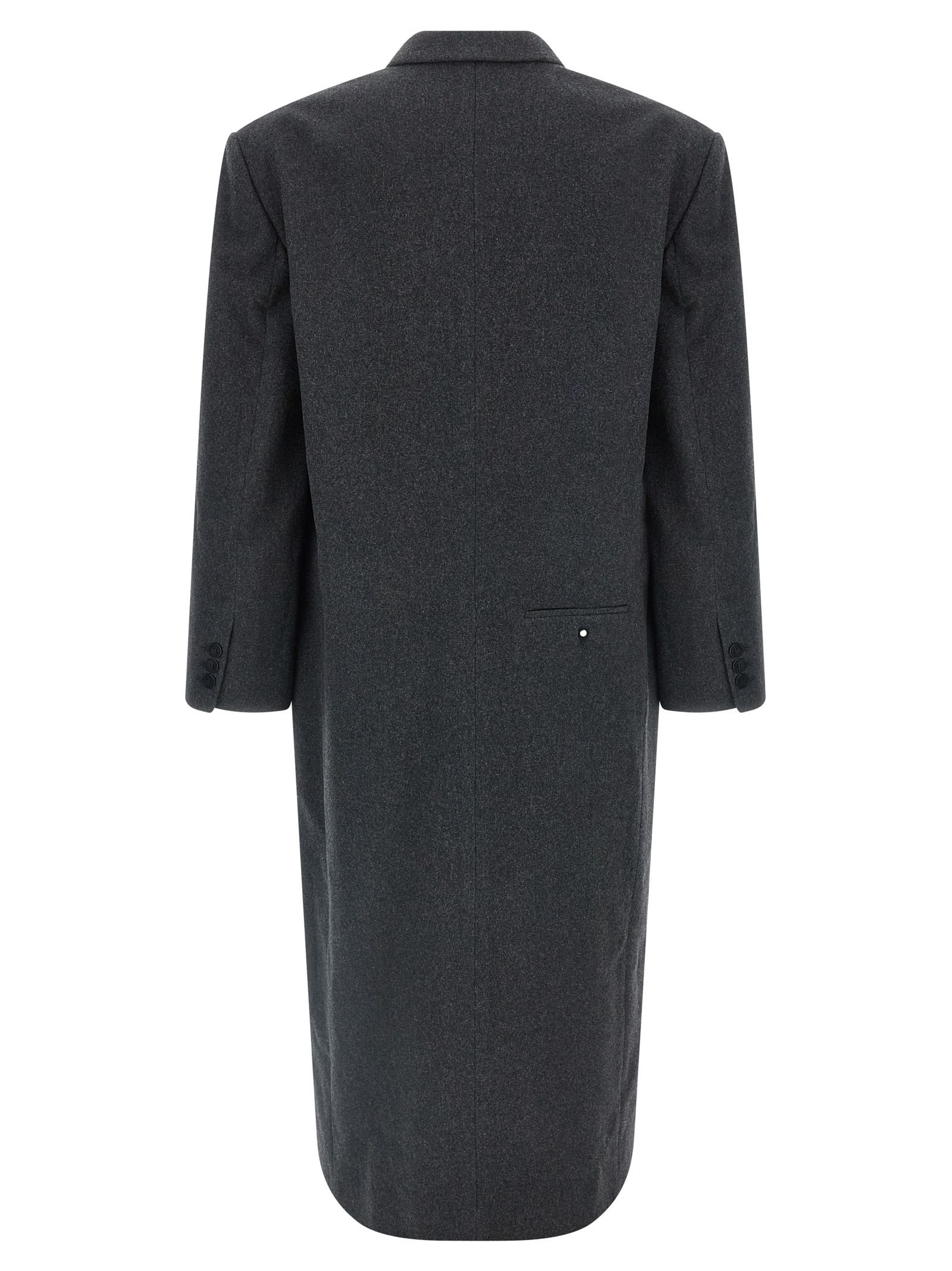 Magliano Double Breasted Coat Notched Lapels In Black
