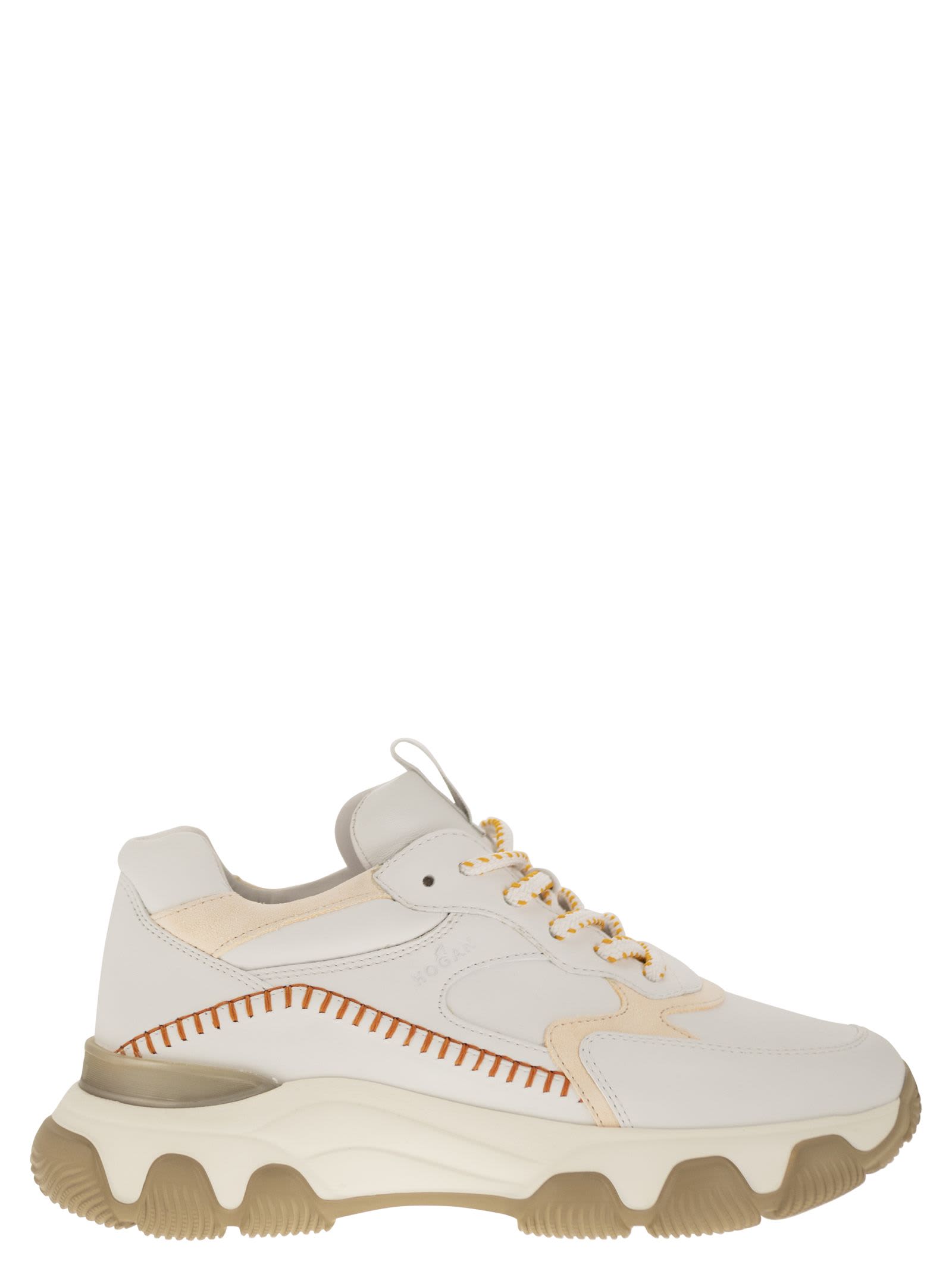 Hogan Hyperactive Sneakers In White/orange