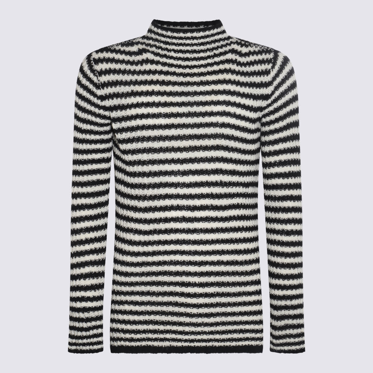 Shop Dries Van Noten White And Black Wool And Cashmere Sweater