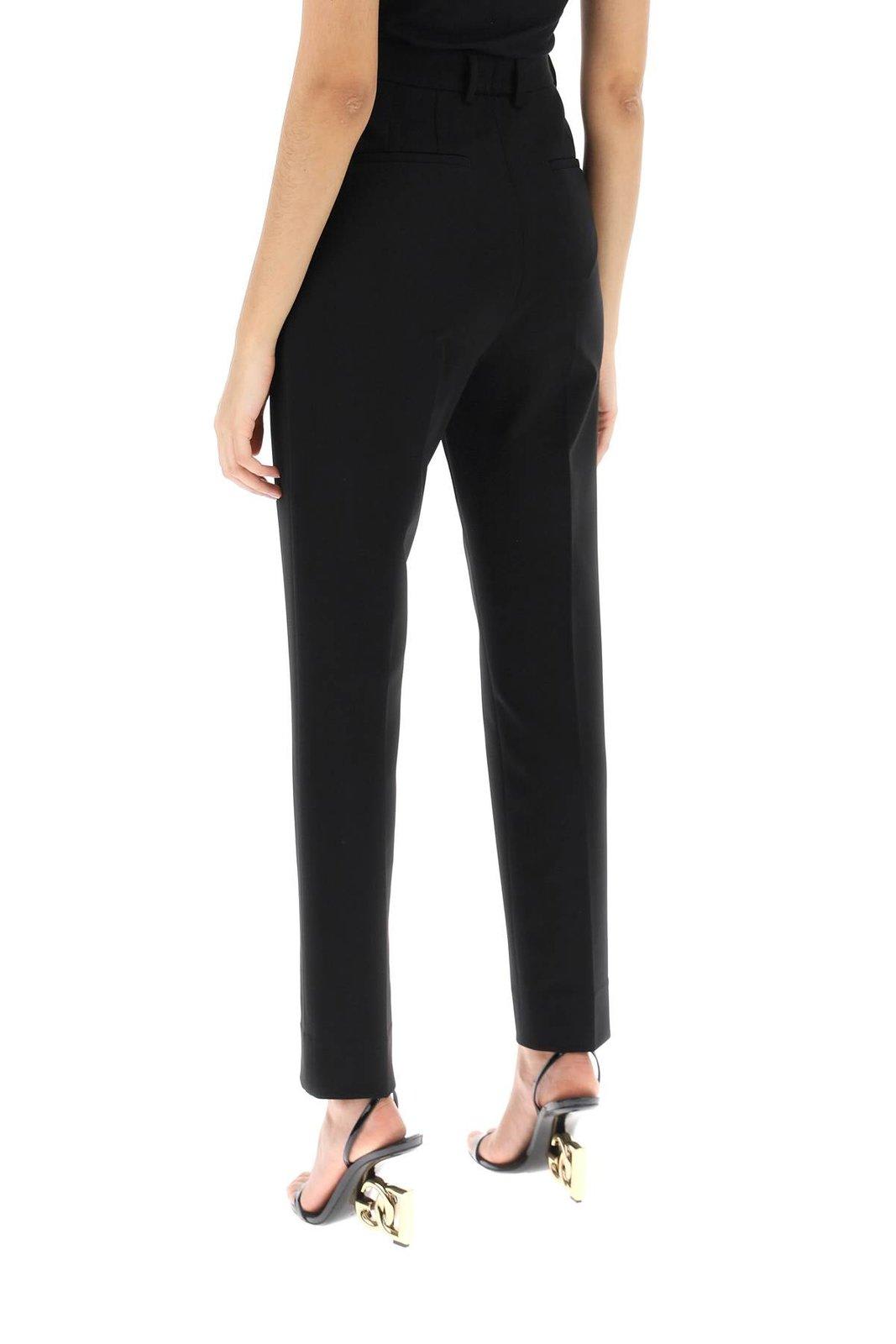 Shop Dolce & Gabbana Milano Stitch Cigarette Pants In Nero