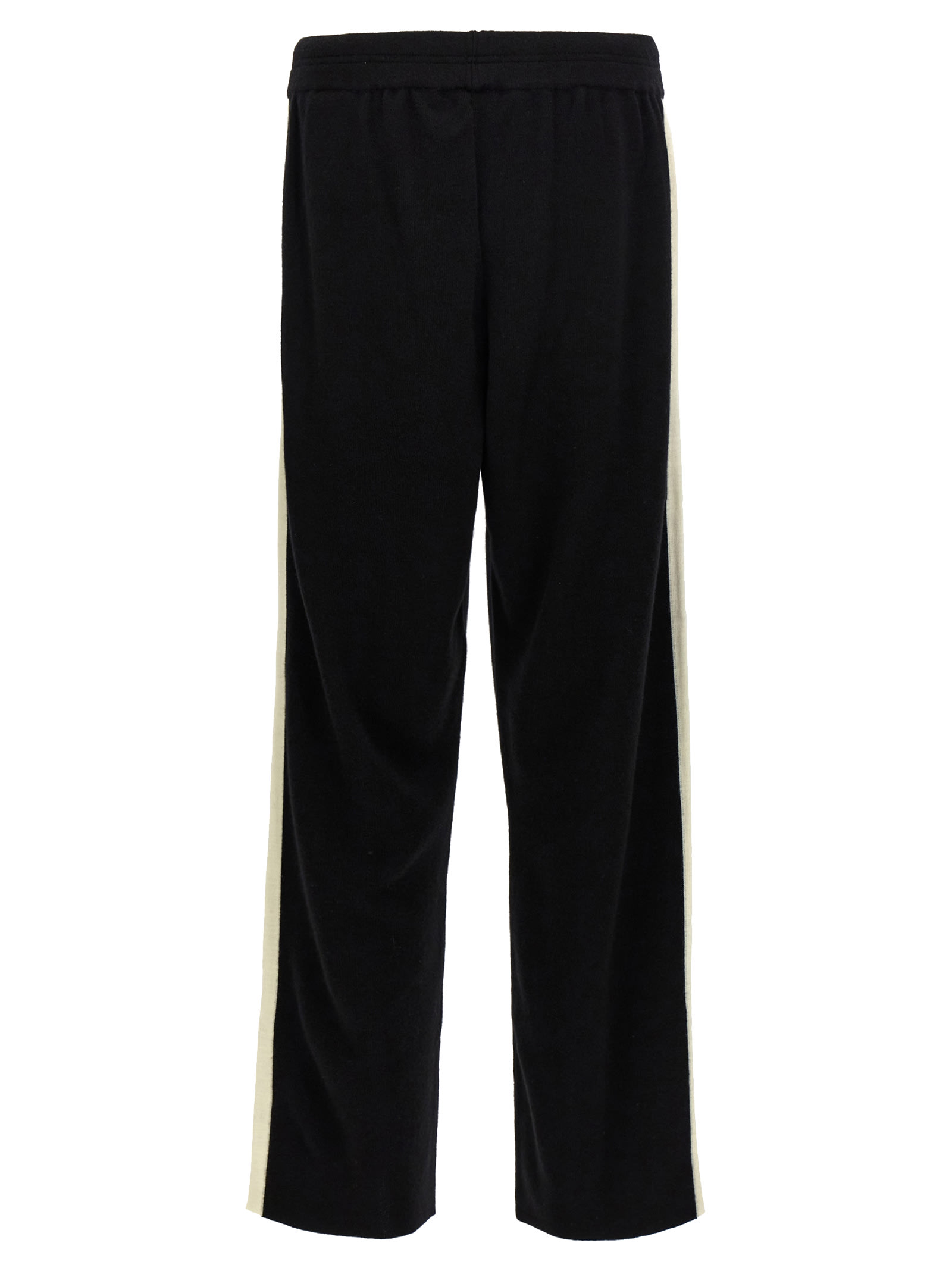 Shop Palm Angels Black Wool And Cashmere Track Trousers In Black Off White