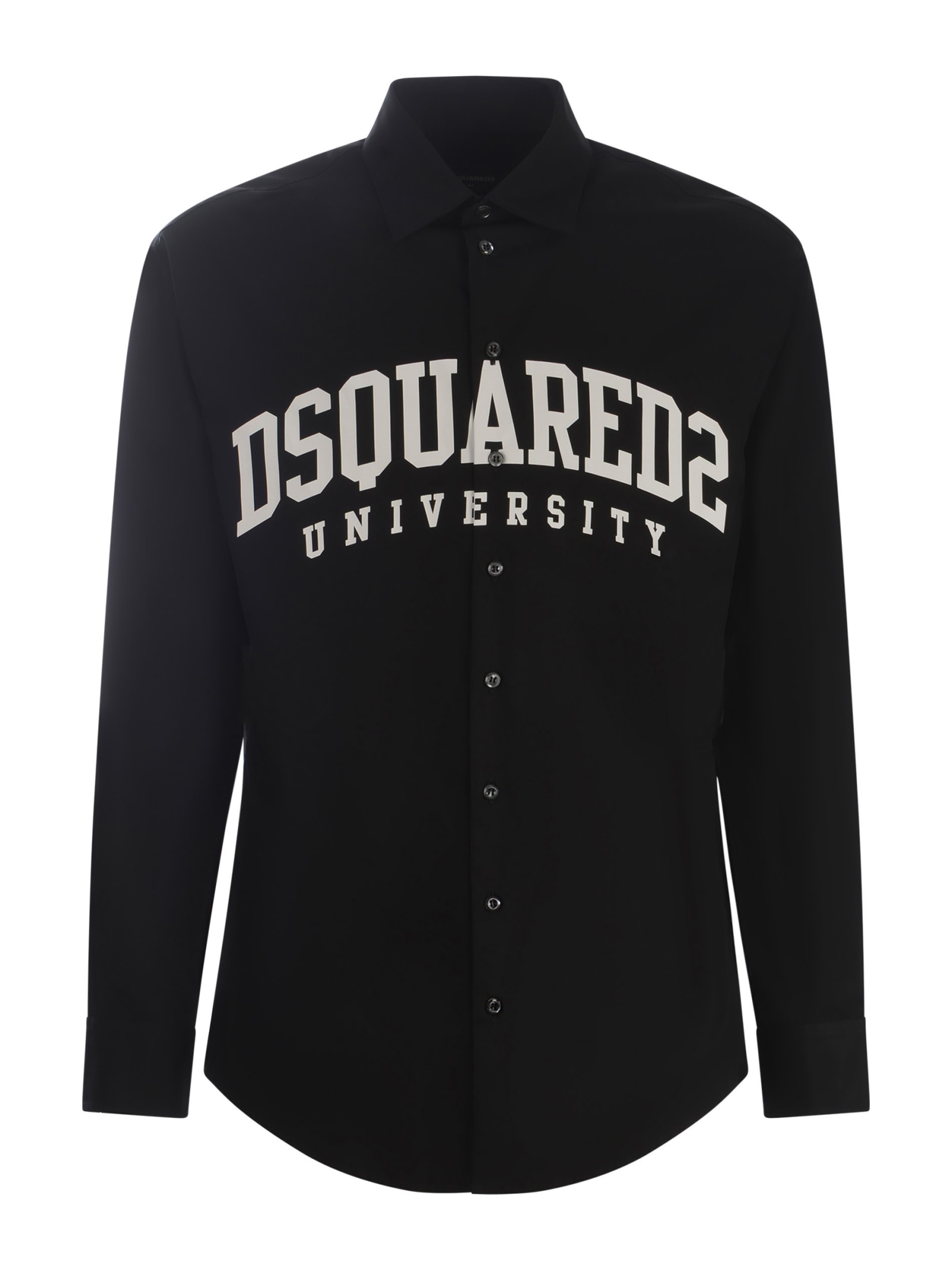 Shop Dsquared2 Shirt  University In Cotton In Black