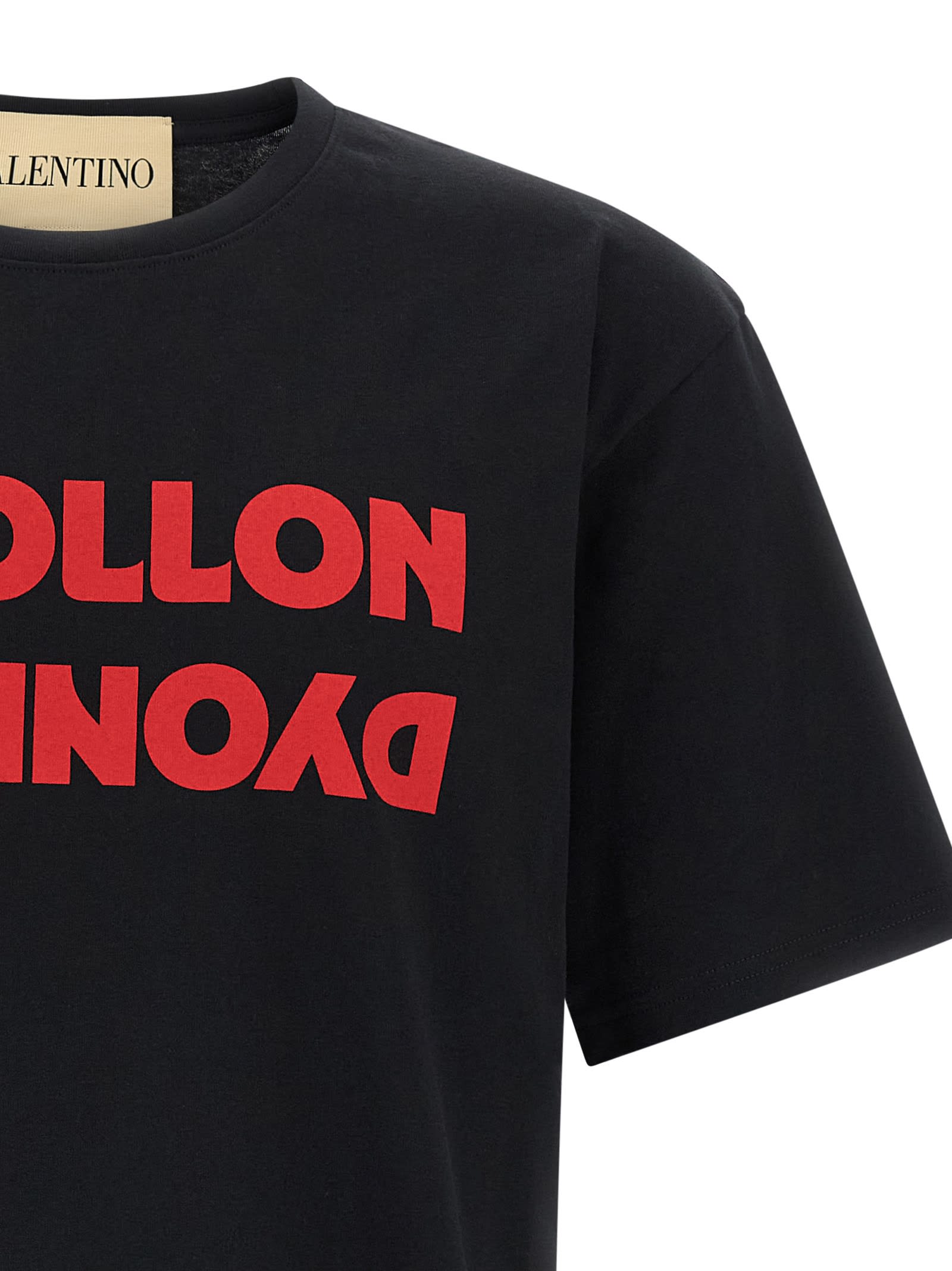 Valentino Cotton T-shirt Wuth Apollon Dyonisos Graphic Print In Black