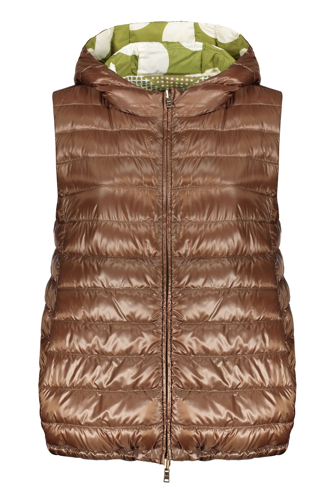 Herno Allover Motif Printed Hooded Down Jacket