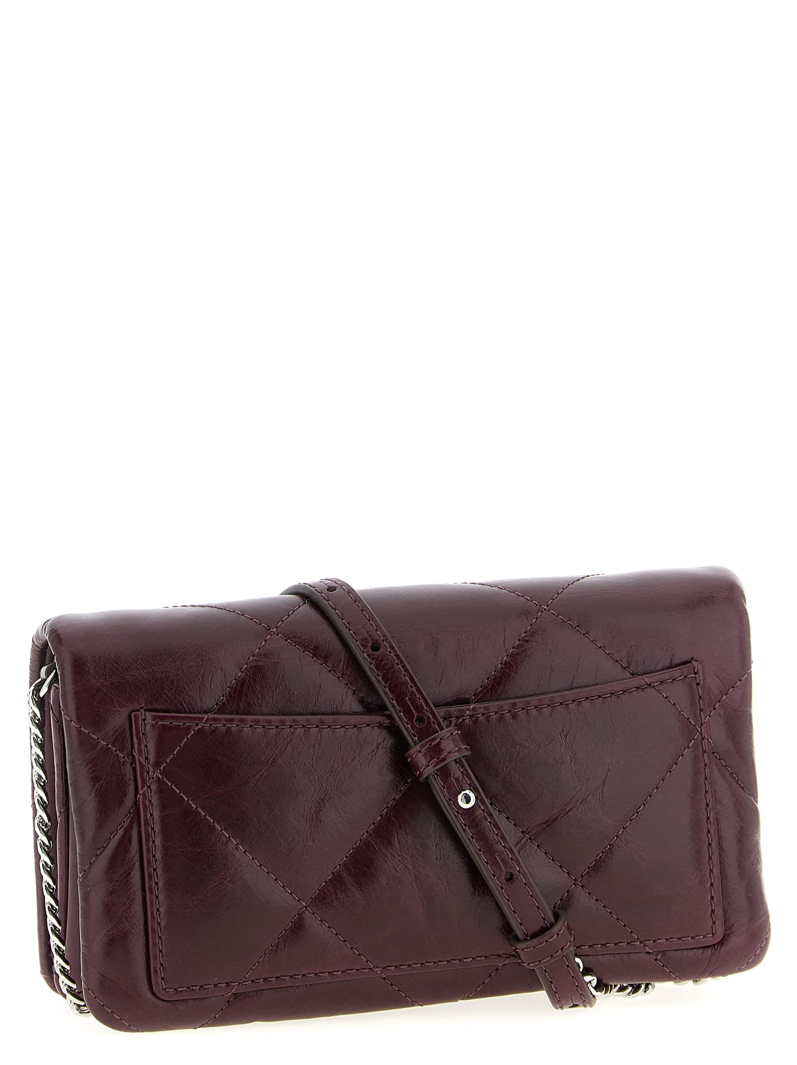 Tory Burch Dark Carmine Kira Diamond Crossbody Bag In Burgundy