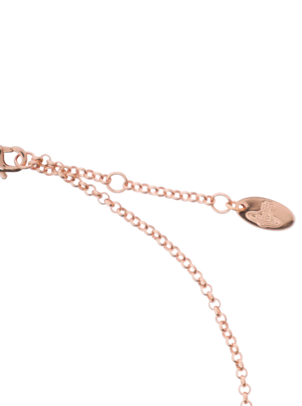 Vivienne Westwood Mini Bas Relief Metallic Necklace With Orb Pendant In Brass Woman In Pink